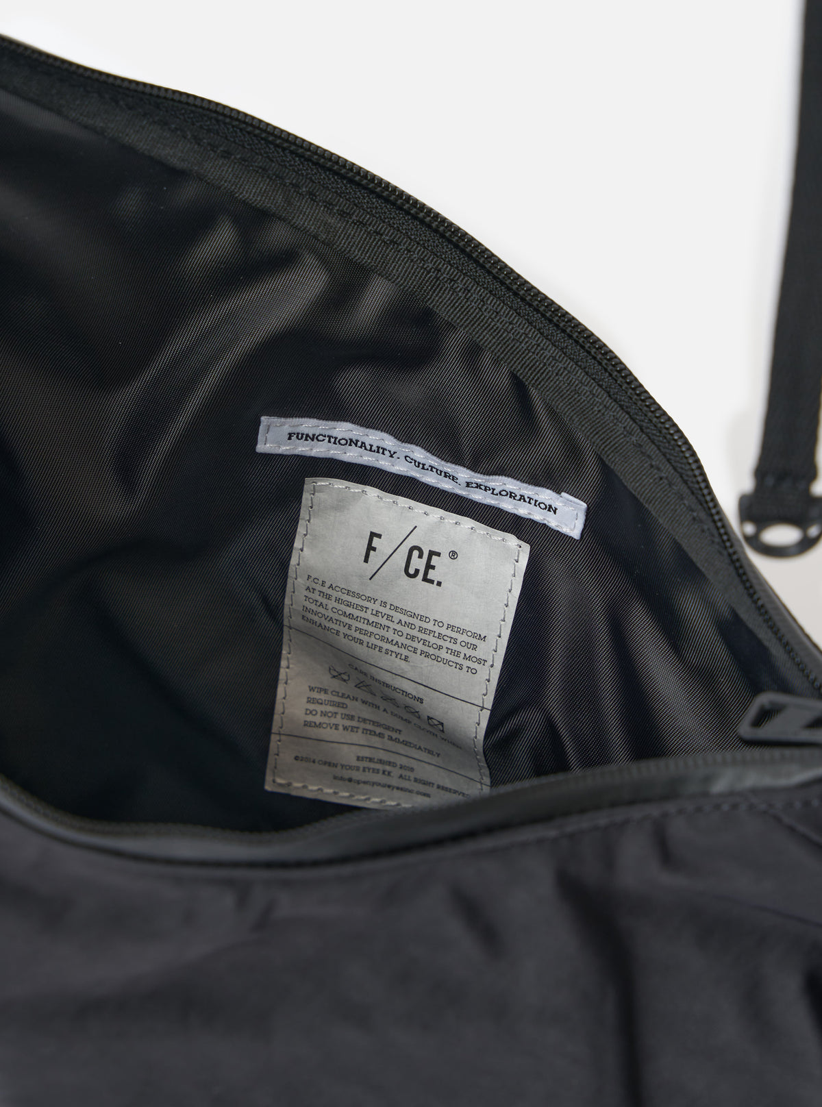 F/CE.® Black Nylon Textured Twill Horn Mini Shoulder Bag