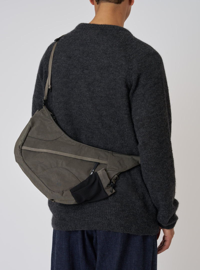 F/CE.® Charcoal Nylon Textured Twill Horn Mini Shoulder Bag
