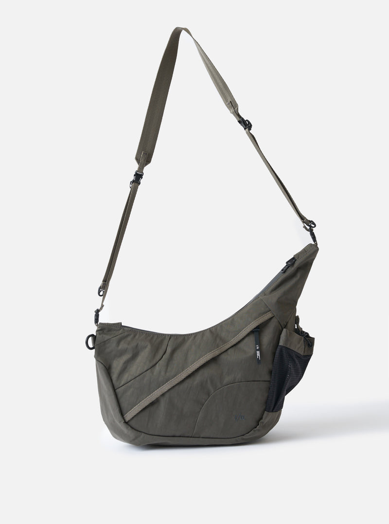 F/CE.® Charcoal Nylon Textured Twill Horn Mini Shoulder Bag