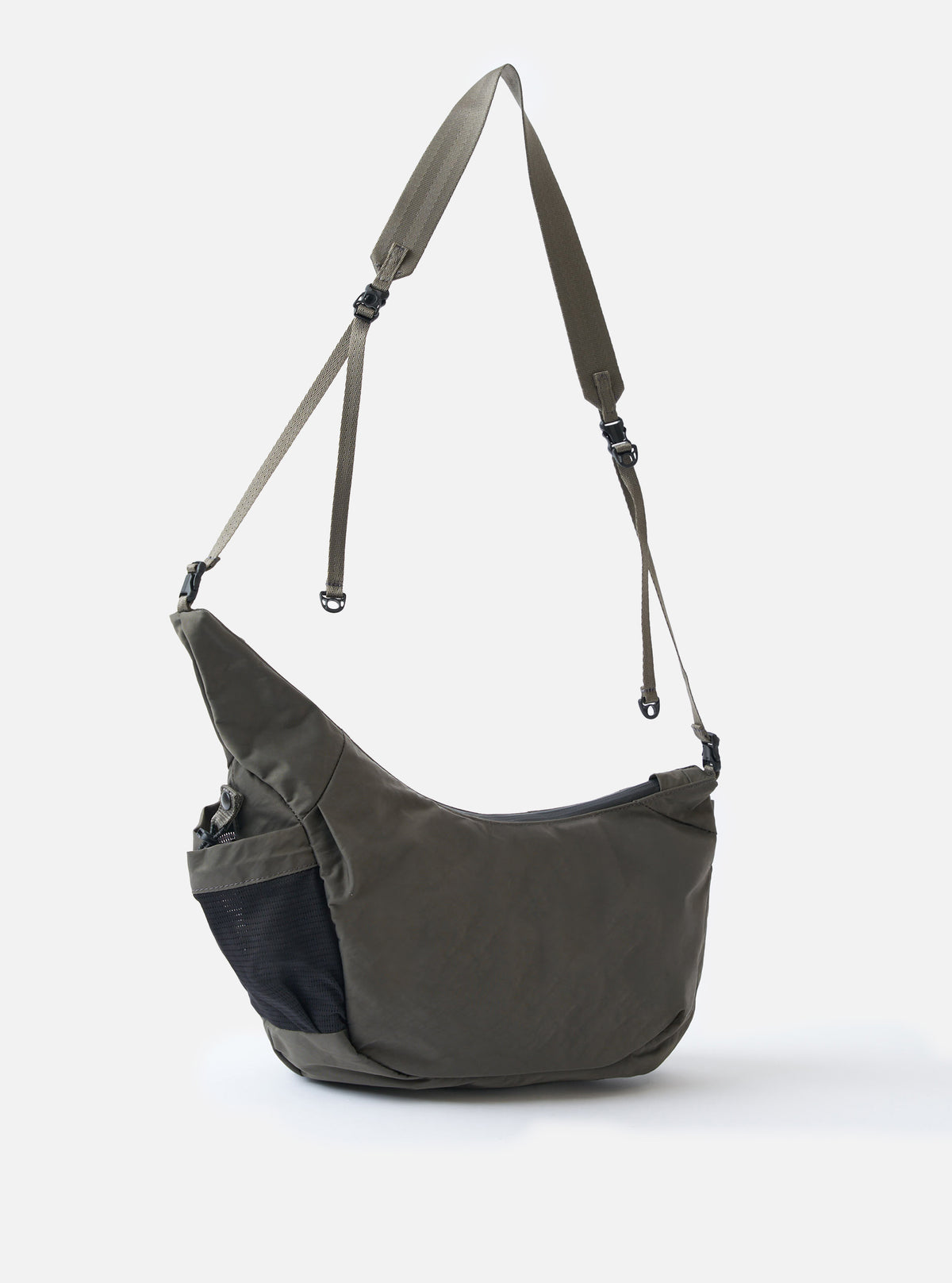 F/CE.® Charcoal Nylon Textured Twill Horn Mini Shoulder Bag