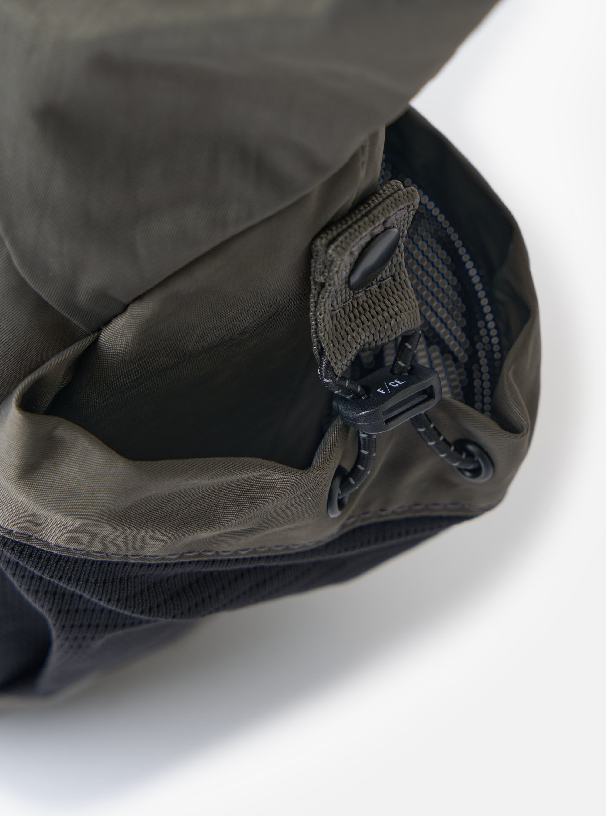 F/CE.® Charcoal Nylon Textured Twill Horn Mini Shoulder Bag