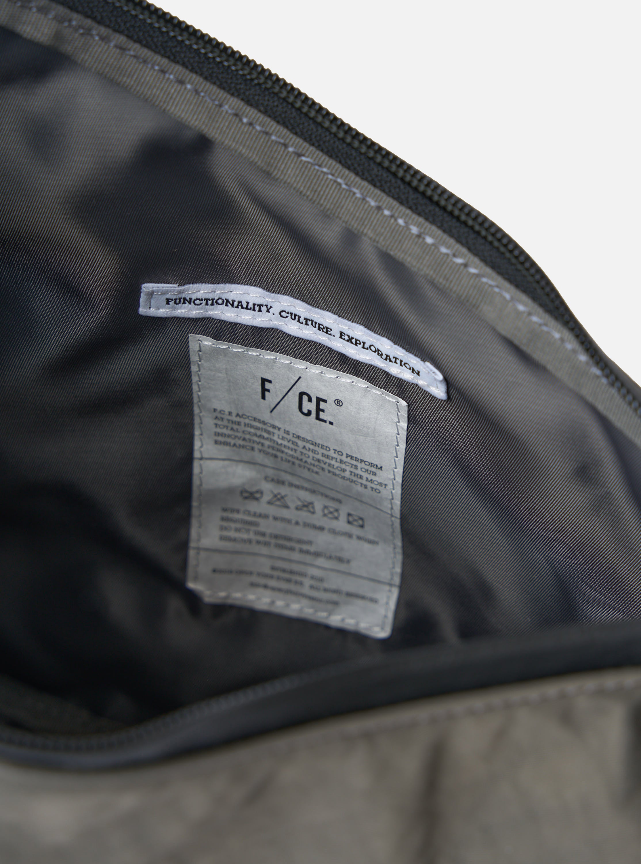 F/CE.® Charcoal Nylon Textured Twill Horn Mini Shoulder Bag