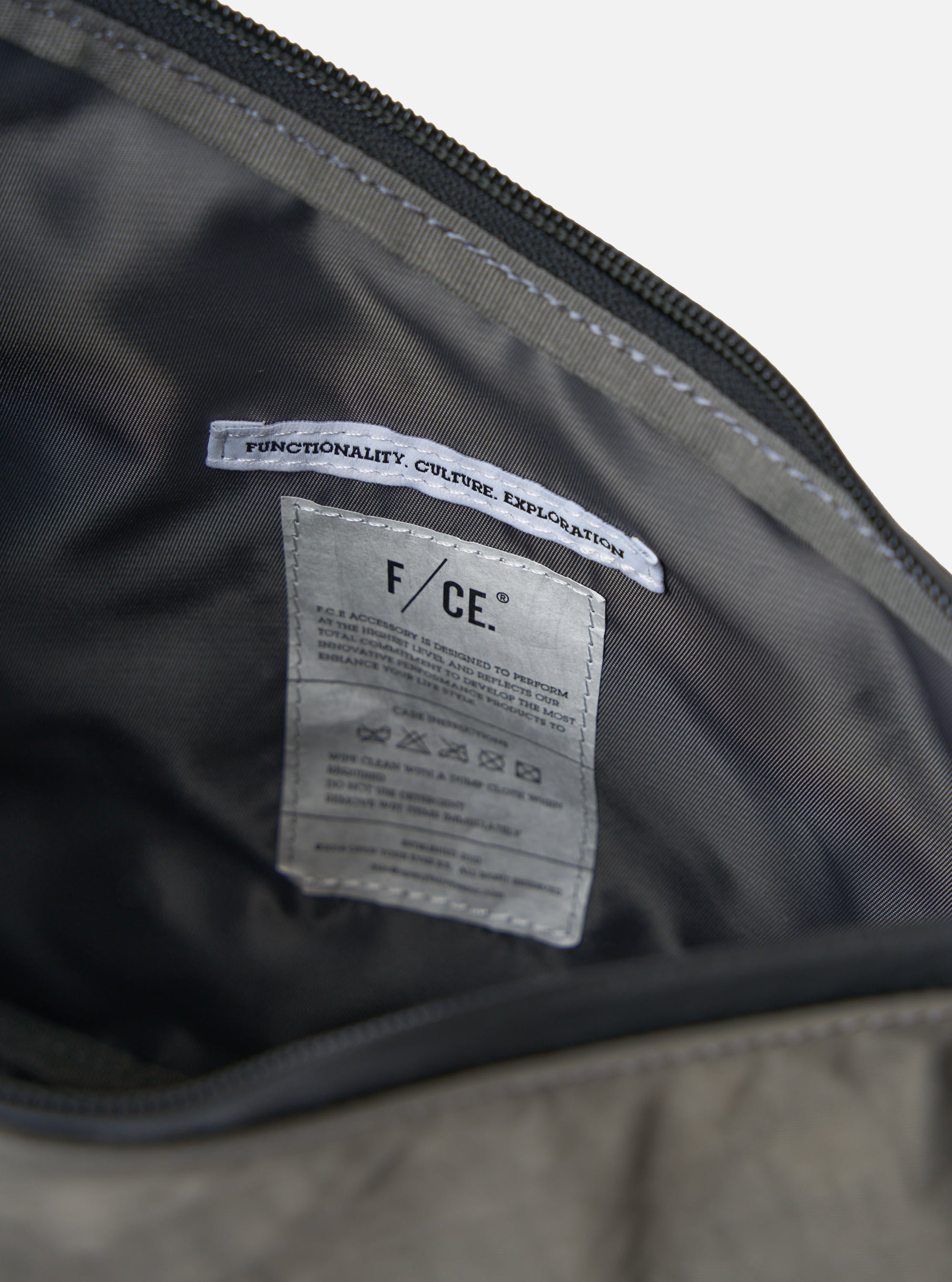 F/CE.® Charcoal Nylon Textured Twill Horn Mini Shoulder Bag