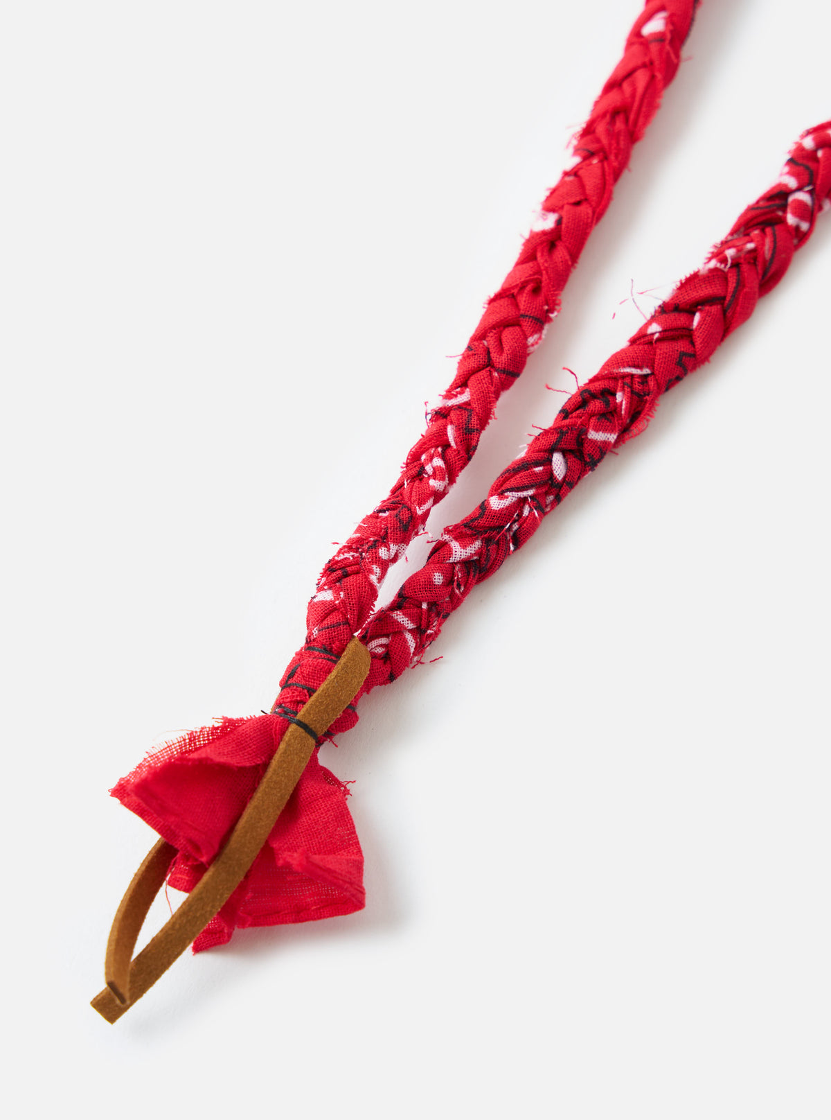 Hanami of Rome Red/Brown Leather Bandana Necklace No.52