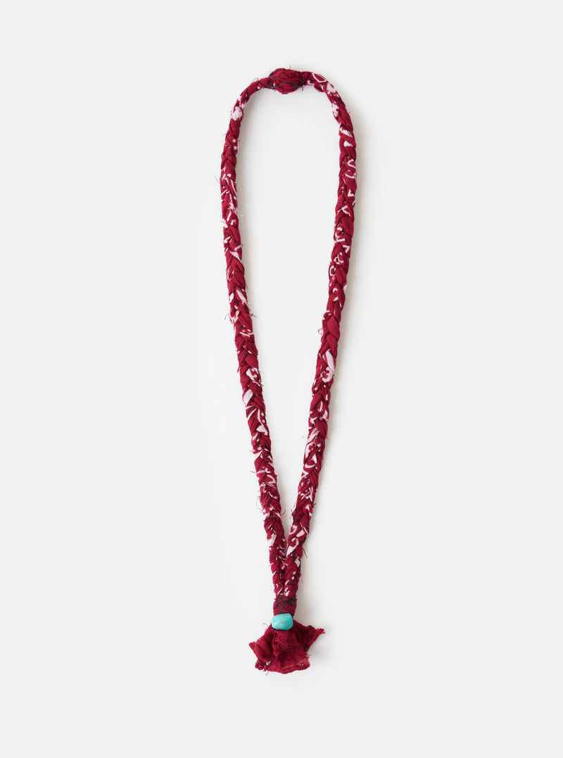 Hanami of Rome Bordeaux/Turquoise Bead Bandana Necklace No.53