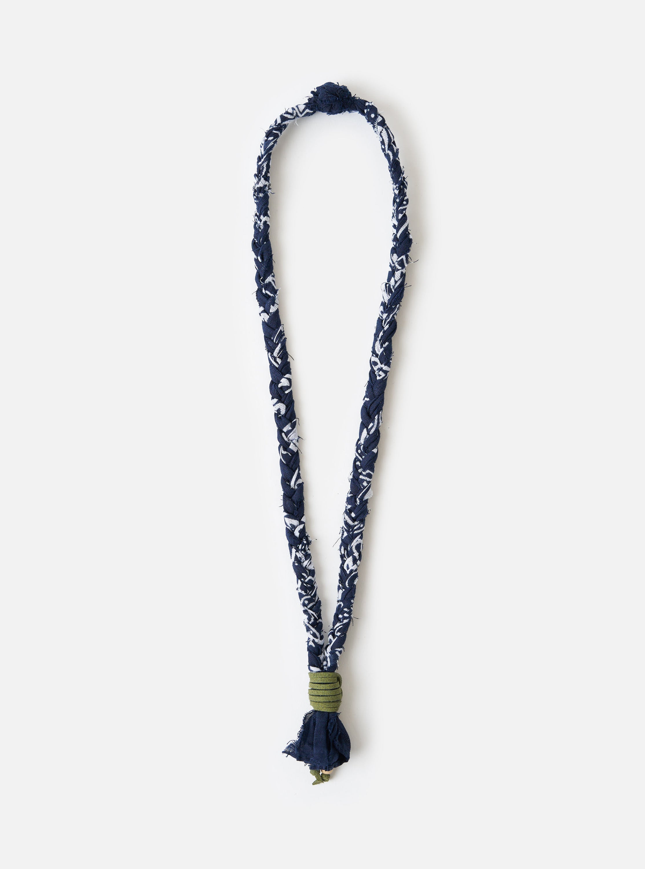 激安！MIKIA × WIND AND SEA Bandana Necklace Hanami of Rome Blue/Military Green Leather Bandana Necklace No.57