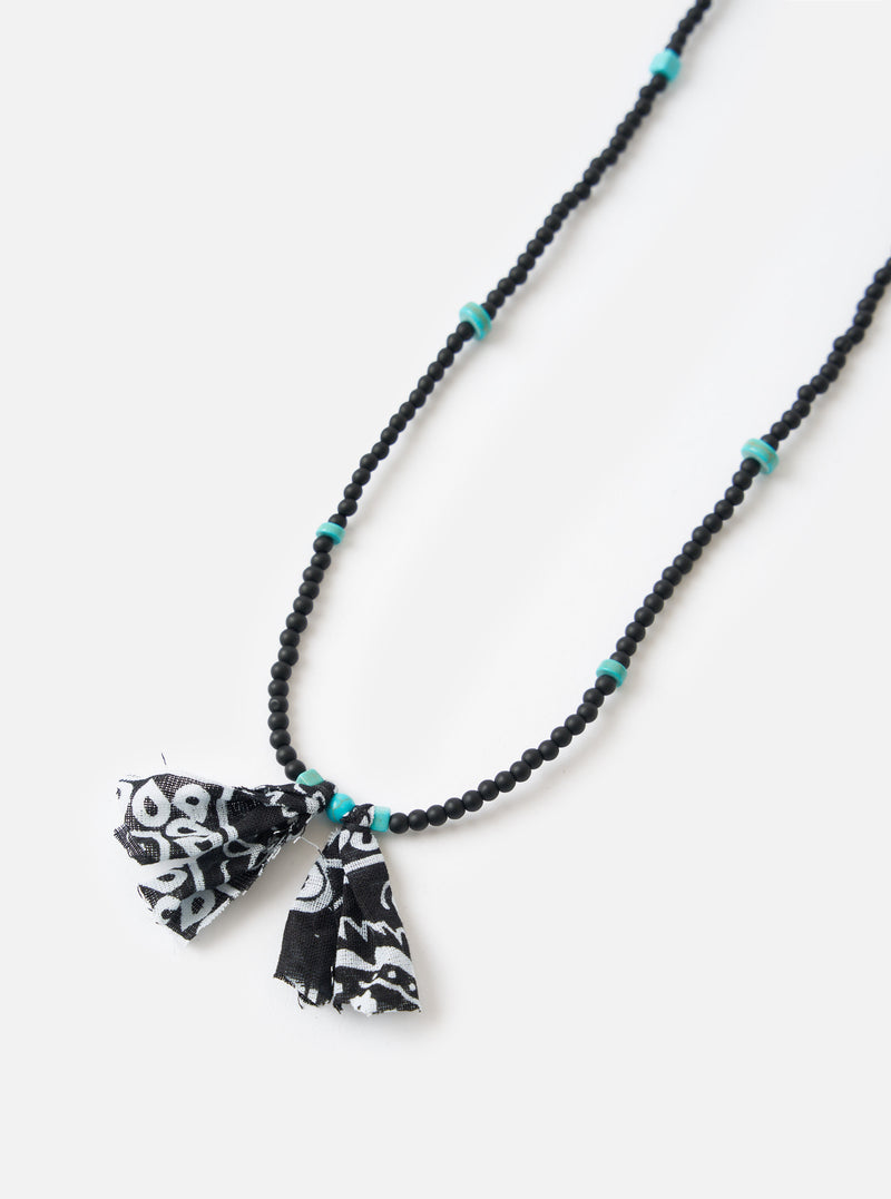 Hanami of Rome Matte Black/Turquoise Bead Necklace No.58