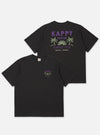 The Kappy Charcoal Palm Coast Half Tee is displayed as a flat lay against a plain white background, showing both the front and back of the garment. The charcoal grey t-shirt features a wide, boxy fit, short sleeves, and a simple crew neckline. The cotton fabric has a smooth, matte finish.