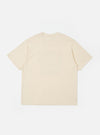 The Kappy Cream Sundance Lounge Half Tee is shown from the back as a flat lay against a plain white background. The image highlights the oversized, boxy fit, the wide half-length sleeves, and the smooth texture of the cream-colored cotton fabric. Chain stitching is visible across the shoulder seams.