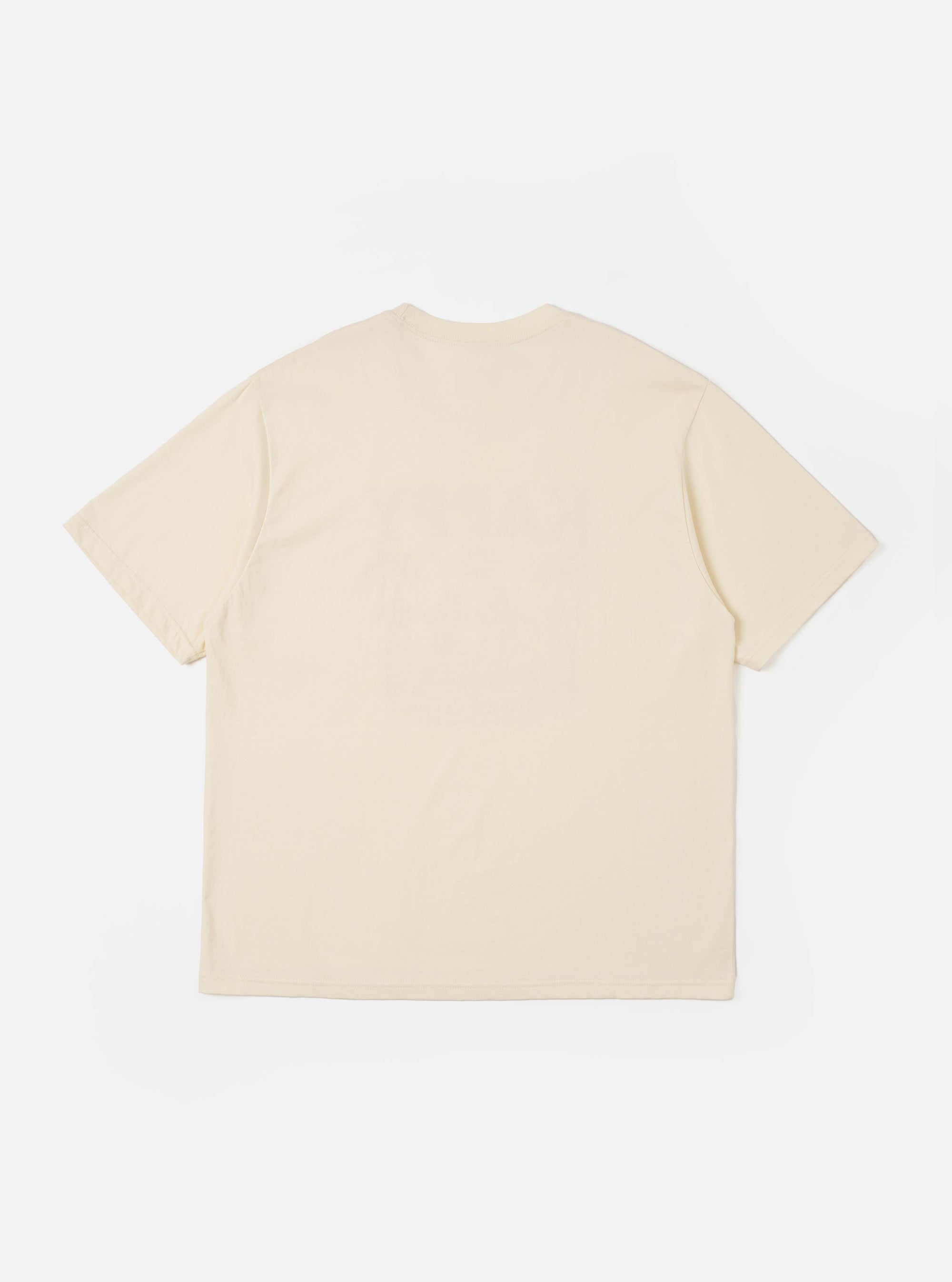 The Kappy Cream Sundance Lounge Half Tee is shown from the back as a flat lay against a plain white background. The image highlights the oversized, boxy fit, the wide half-length sleeves, and the smooth texture of the cream-colored cotton fabric. Chain stitching is visible across the shoulder seams.
