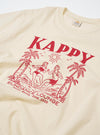 The Kappy Cream Sundance Lounge Half Tee is shown from a rear angle as a flat lay against a plain white background. The image highlights the oversized, boxy fit and the clean, wide-cut sleeves of the cream-colored cotton garment.