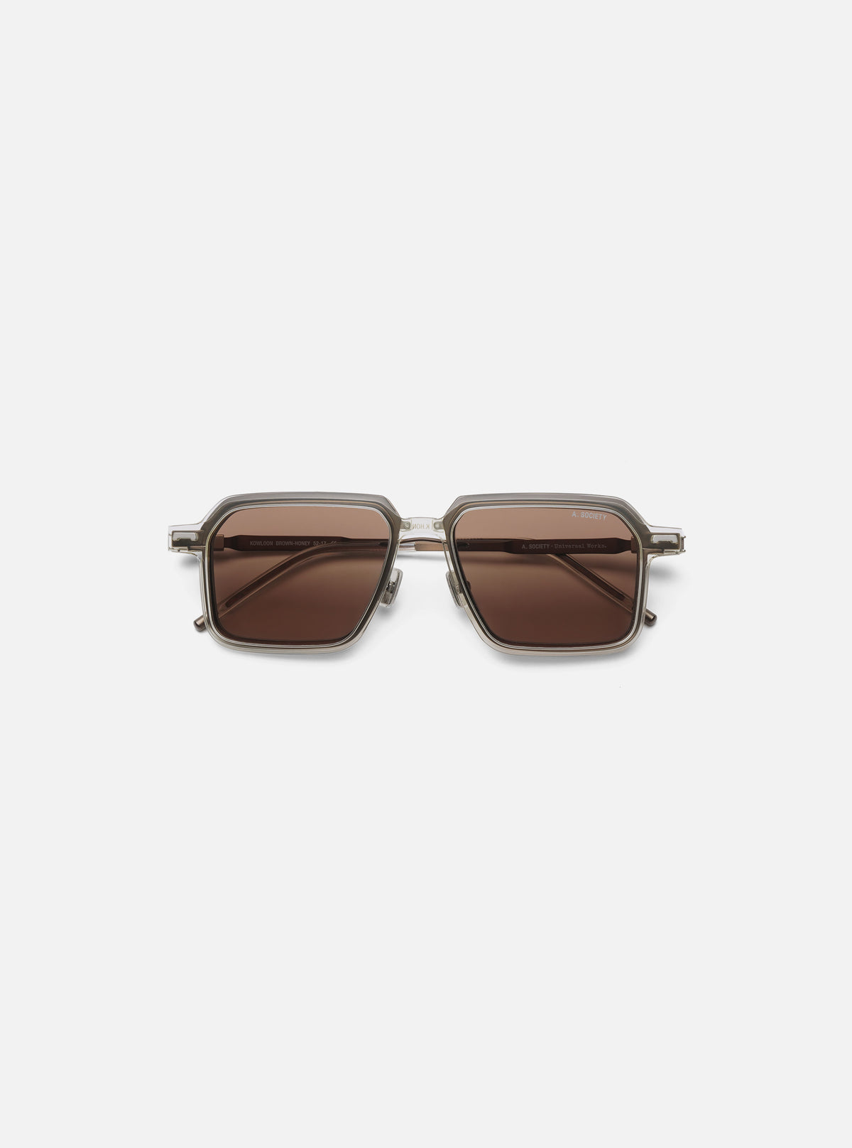 A. SOCIETY x Universal Works Brown/Honey Kowloon Eyewear