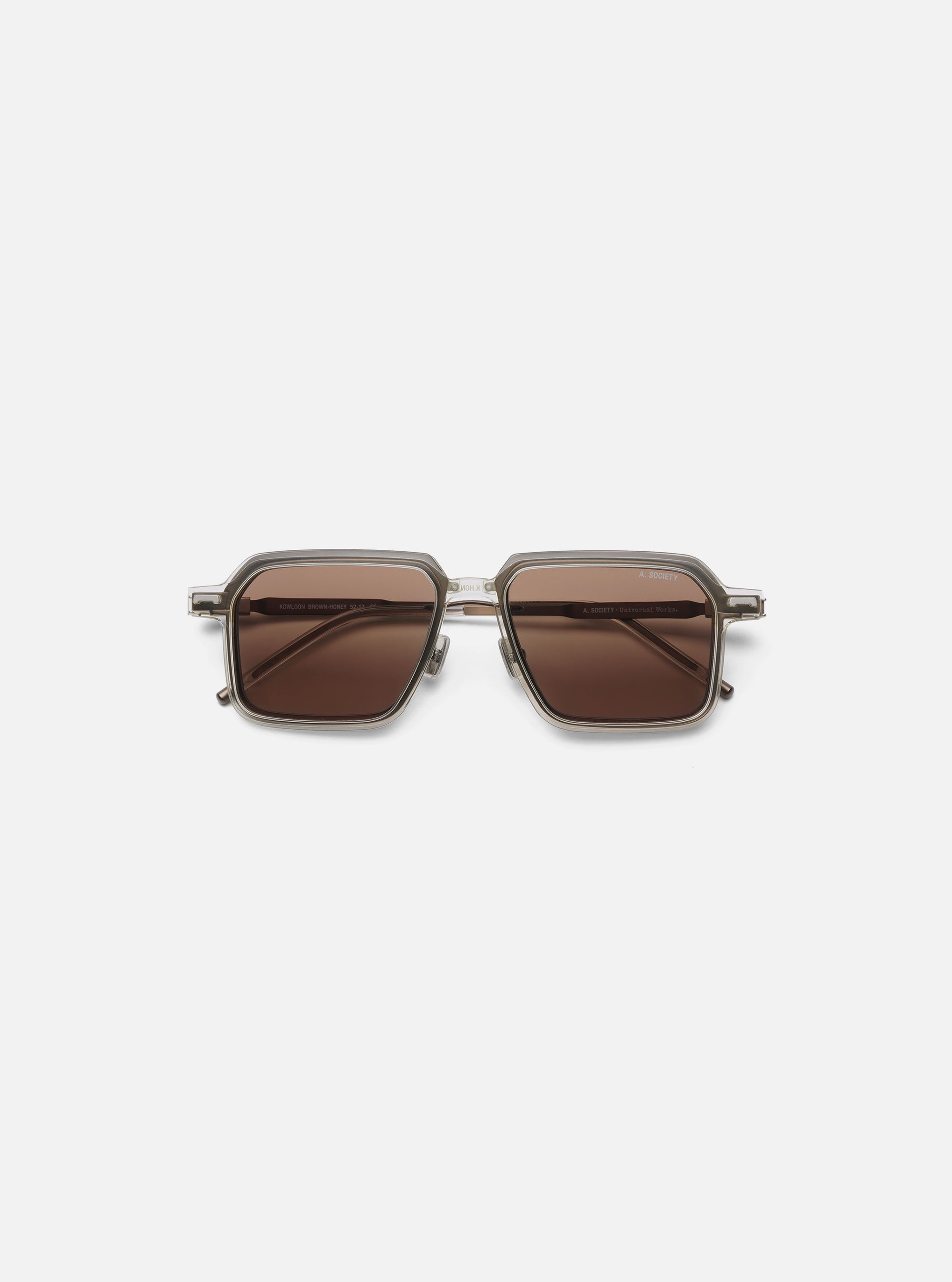 A. SOCIETY x Universal Works Brown/Honey Kowloon Eyewear