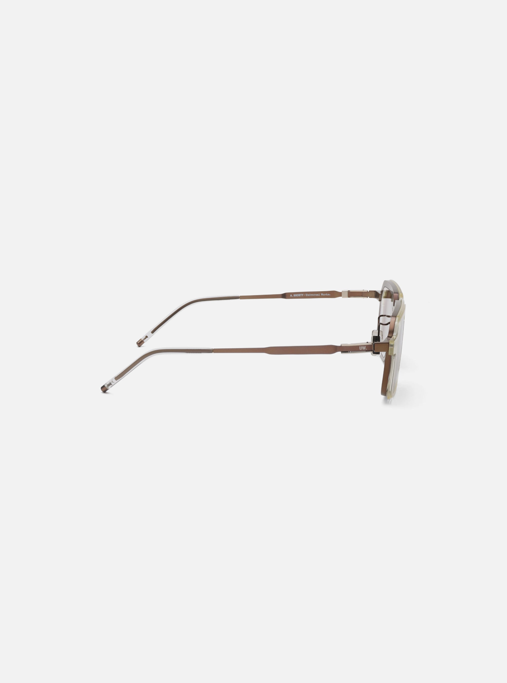 A. SOCIETY x Universal Works Brown/Honey Kowloon Eyewear