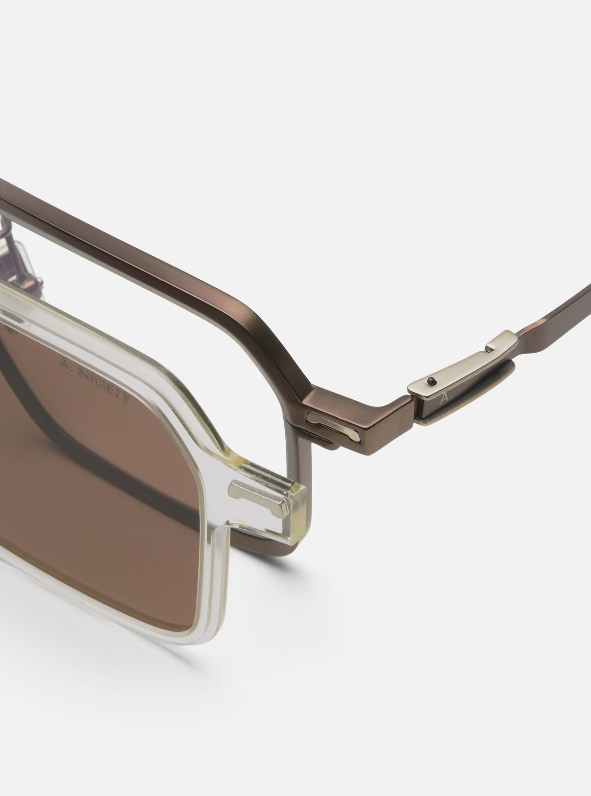 A. SOCIETY x Universal Works Brown/Honey Kowloon Eyewear