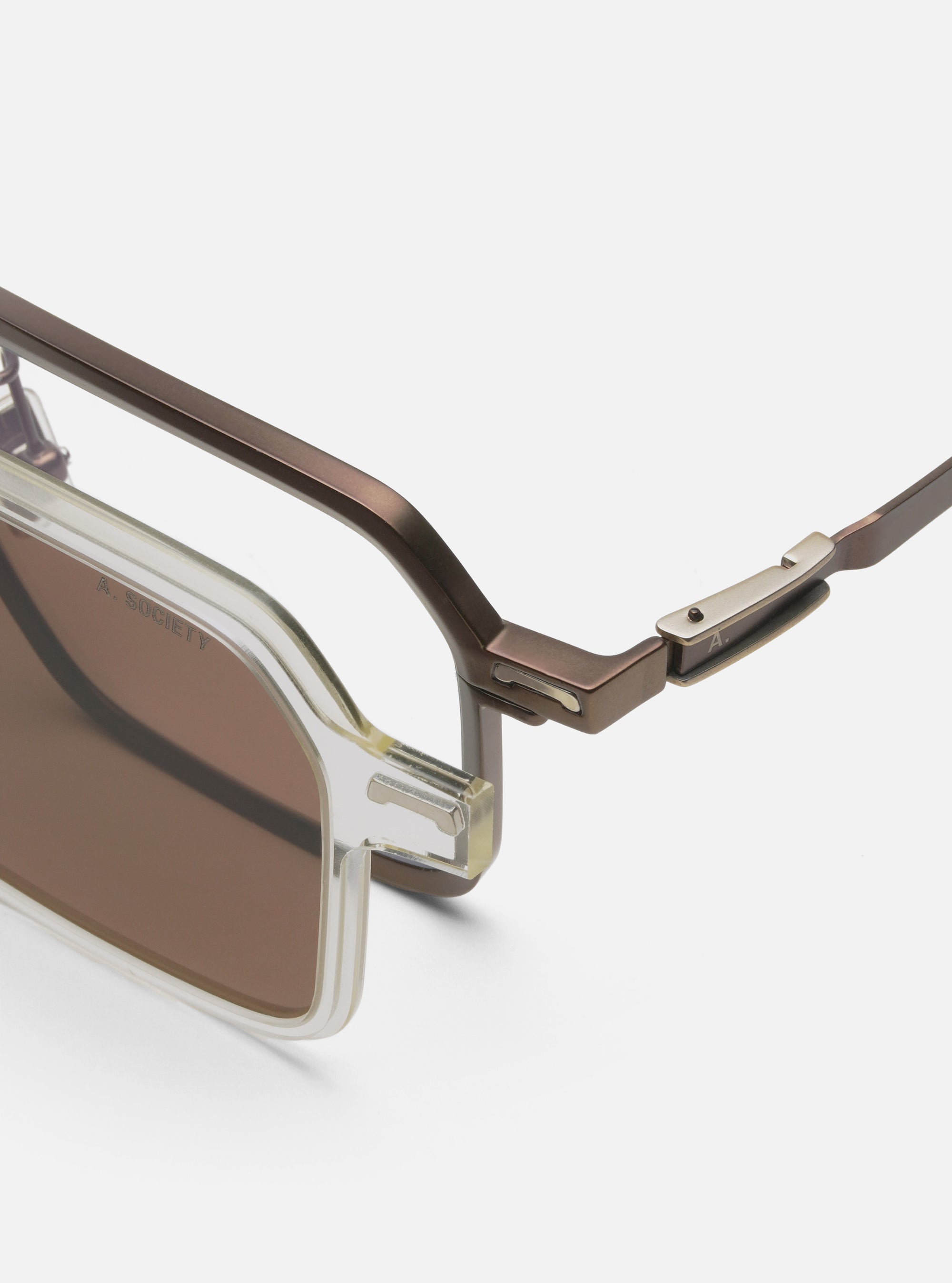 A. SOCIETY x Universal Works Brown/Honey Kowloon Eyewear