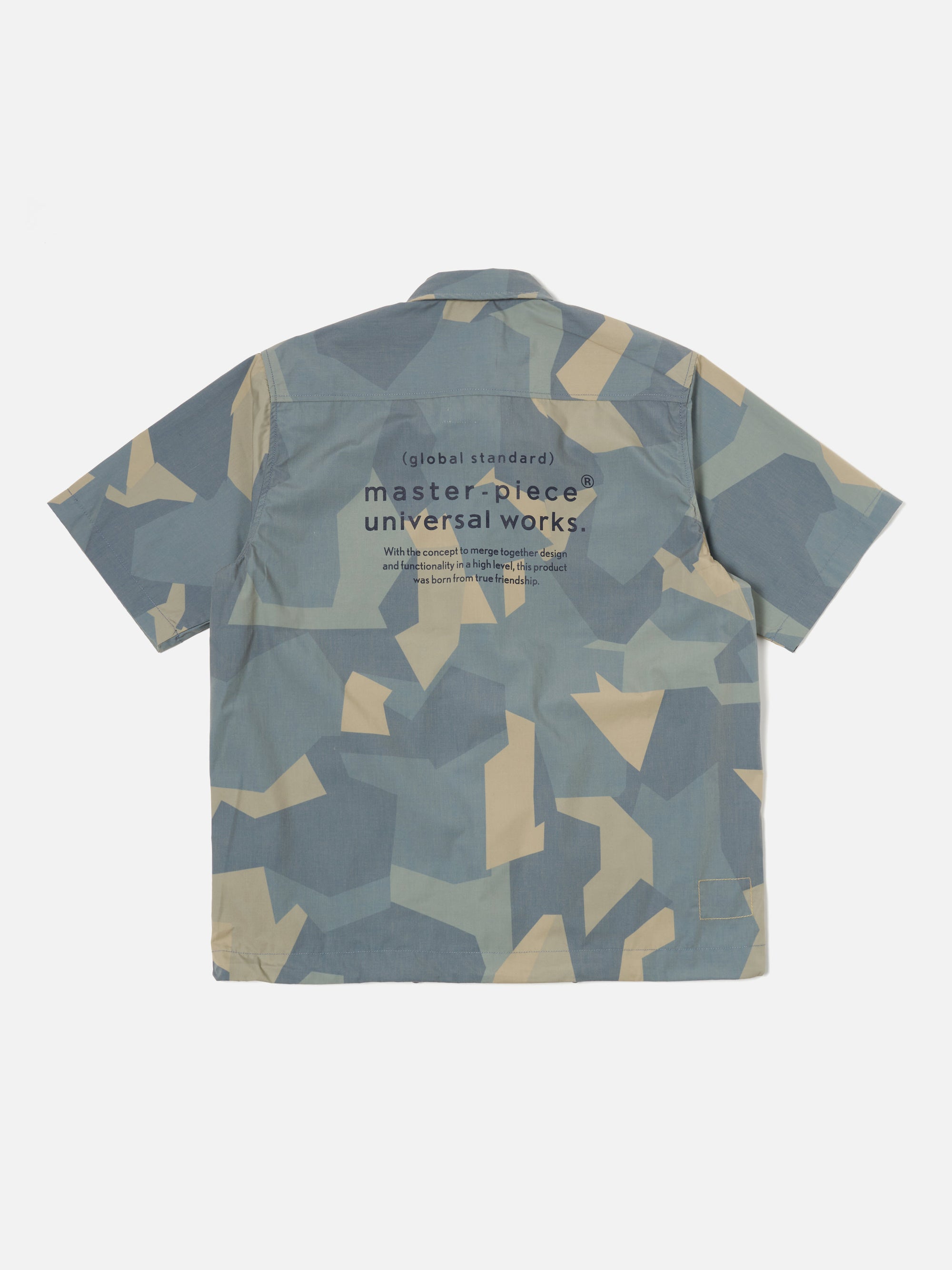 master-piece x Universal Works Blue Camo Printed Recycled Polytech Tech Overshirt