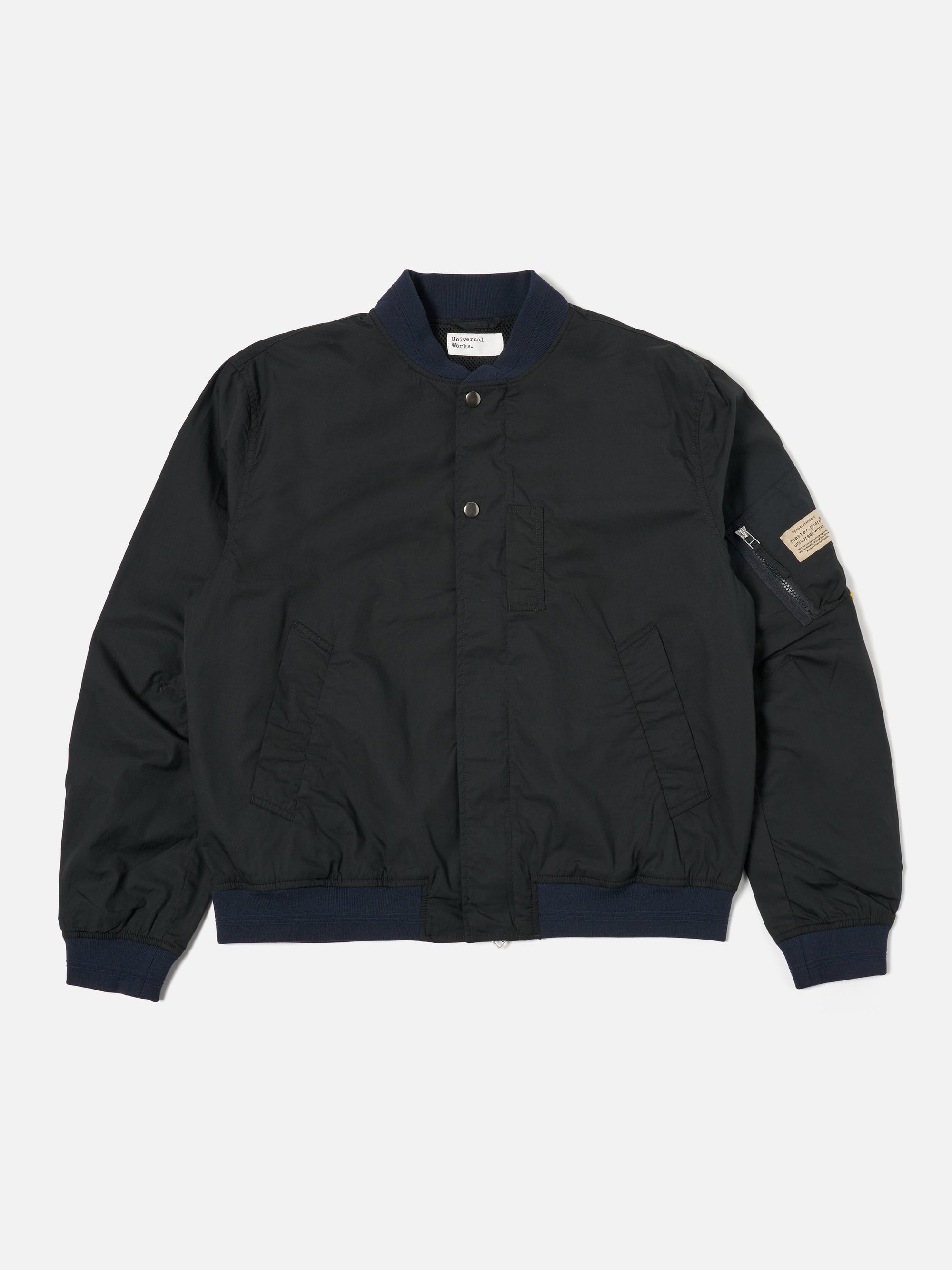 master-piece x Universal Works Black Broadcloth NS Bomber Jacket