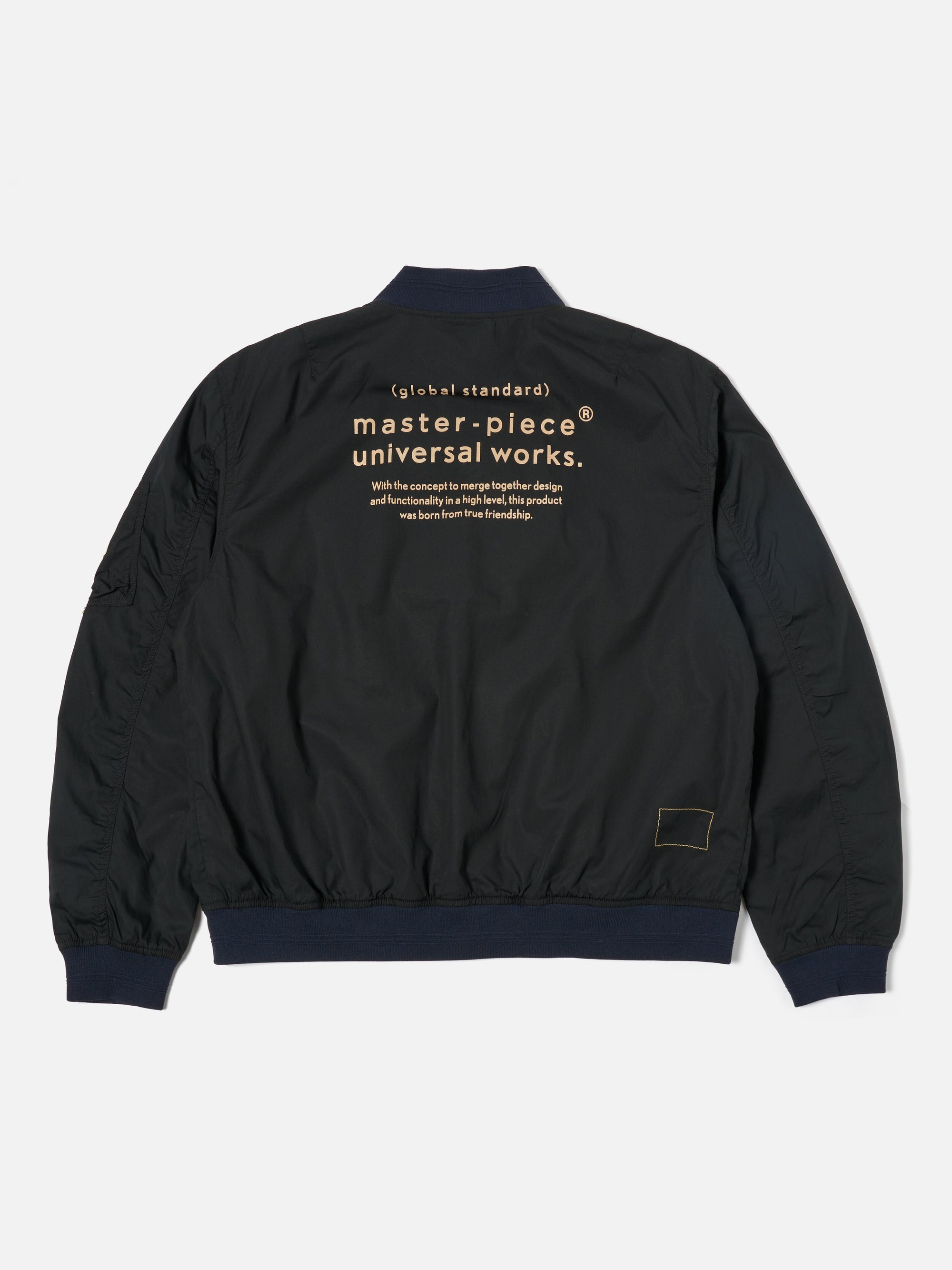 master-piece x Universal Works Black Broadcloth NS Bomber Jacket