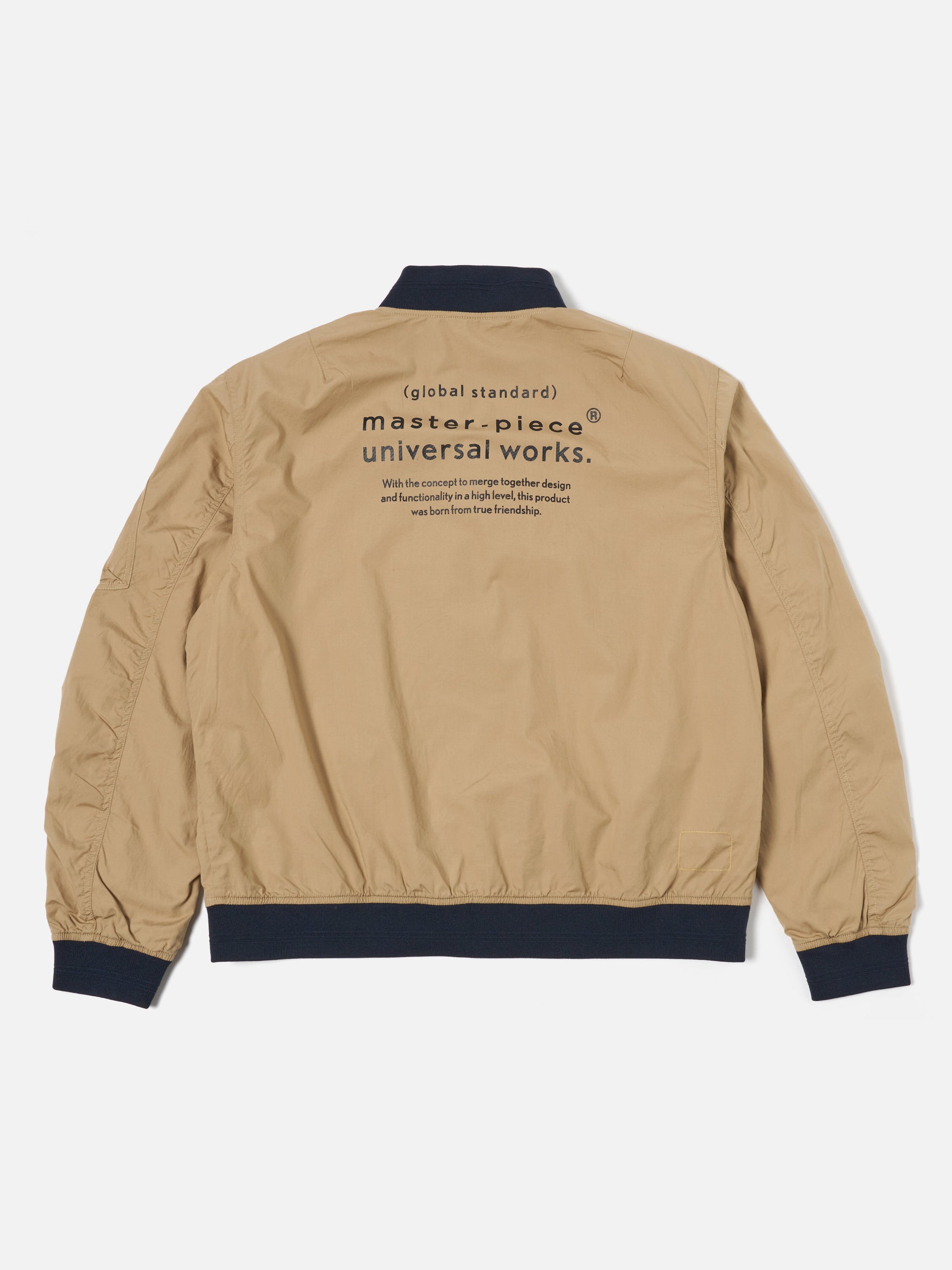 master-piece x Universal Works Sand Broadcloth NS Bomber Jacket