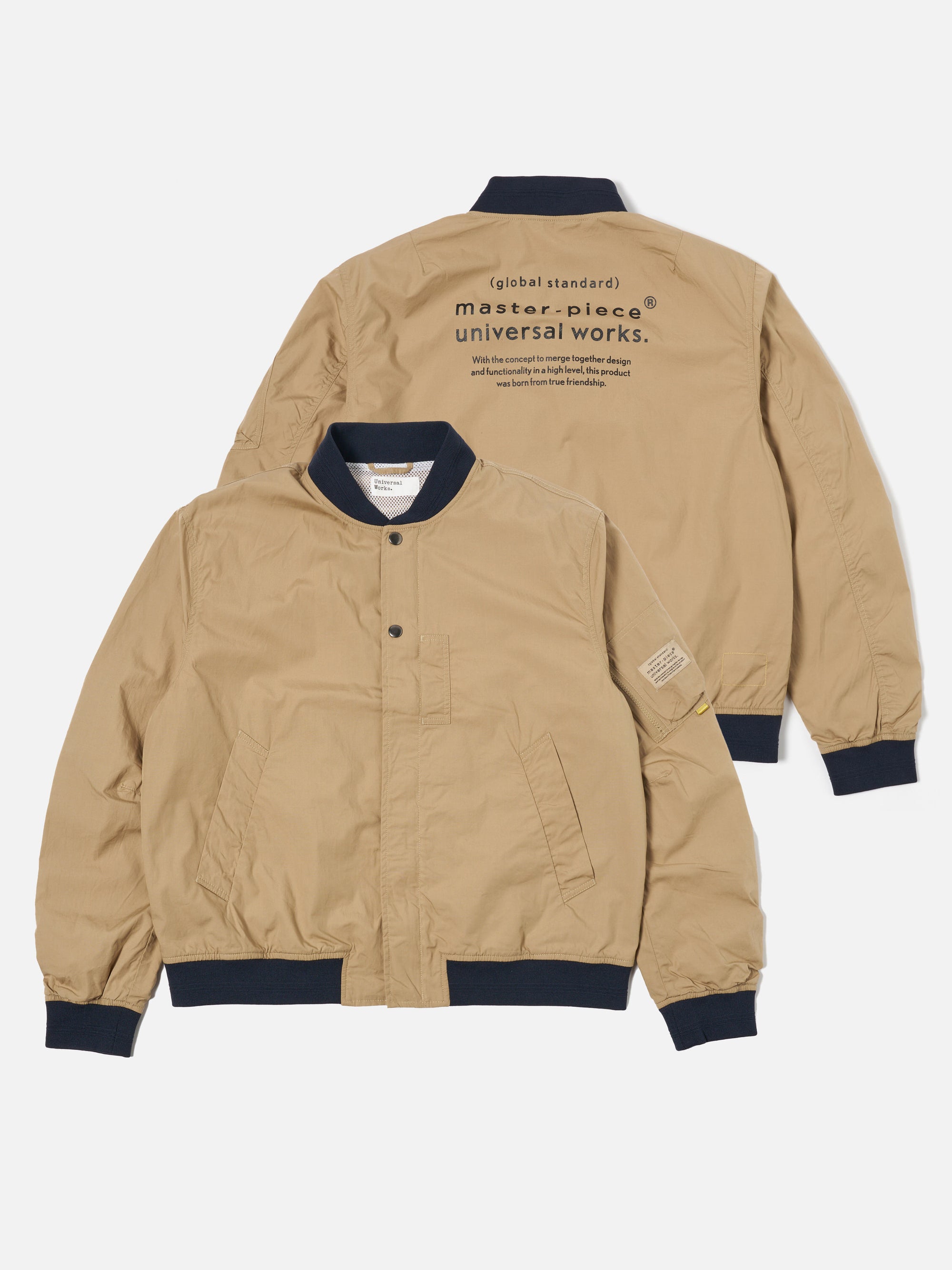 master-piece x Universal Works Sand Broadcloth NS Bomber Jacket