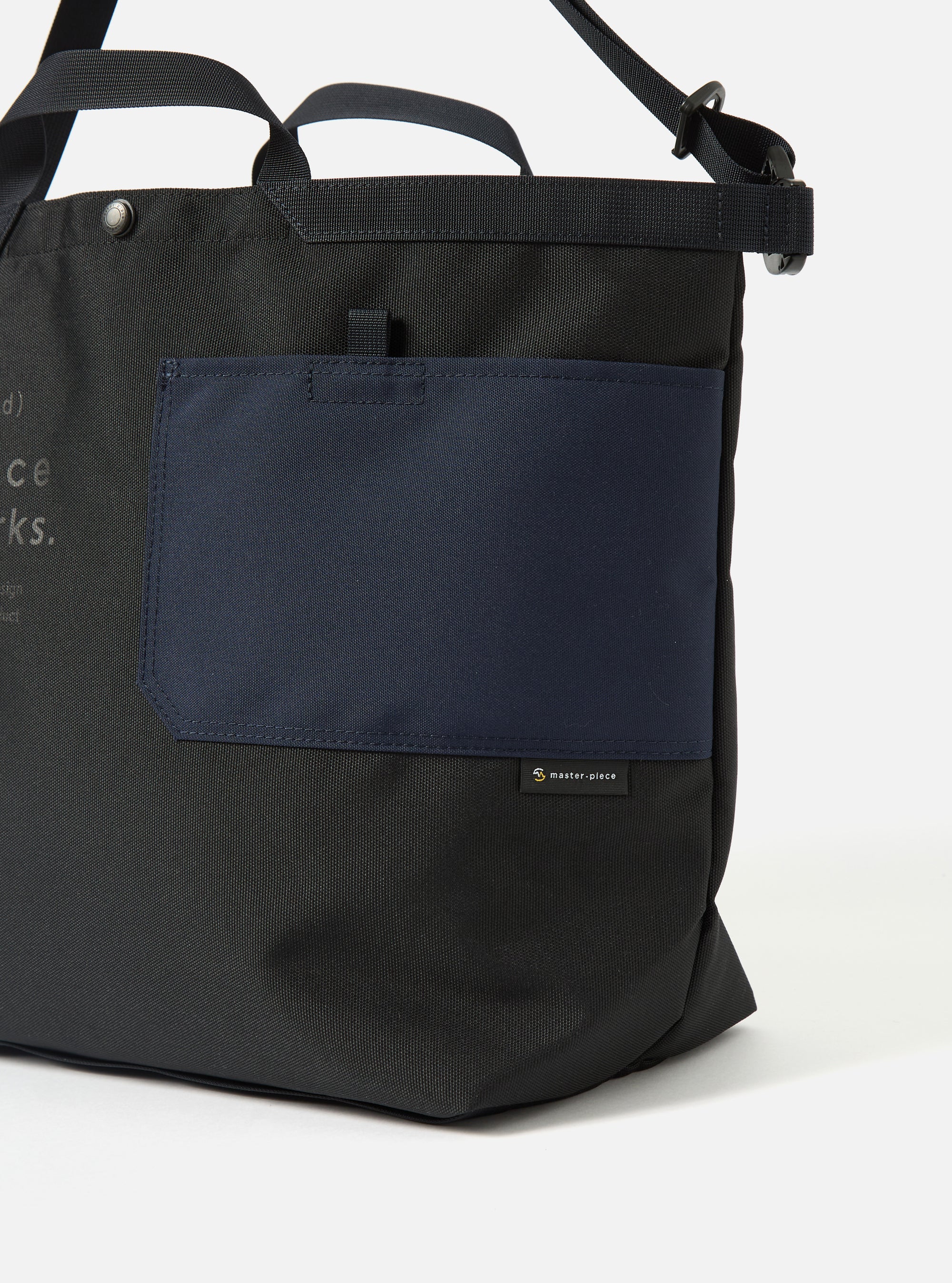master-piece x Universal Works Black Recycled Tech Canvas Large Tote Bag