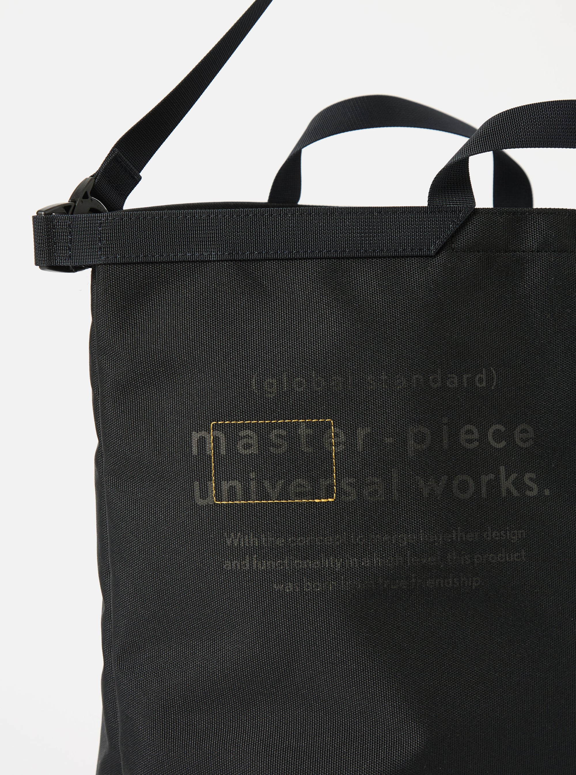 master-piece x Universal Works Black Recycled Tech Canvas Large Tote Bag