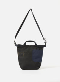 master-piece x Universal Works Black Recycled Tech Canvas Small Tote Bag