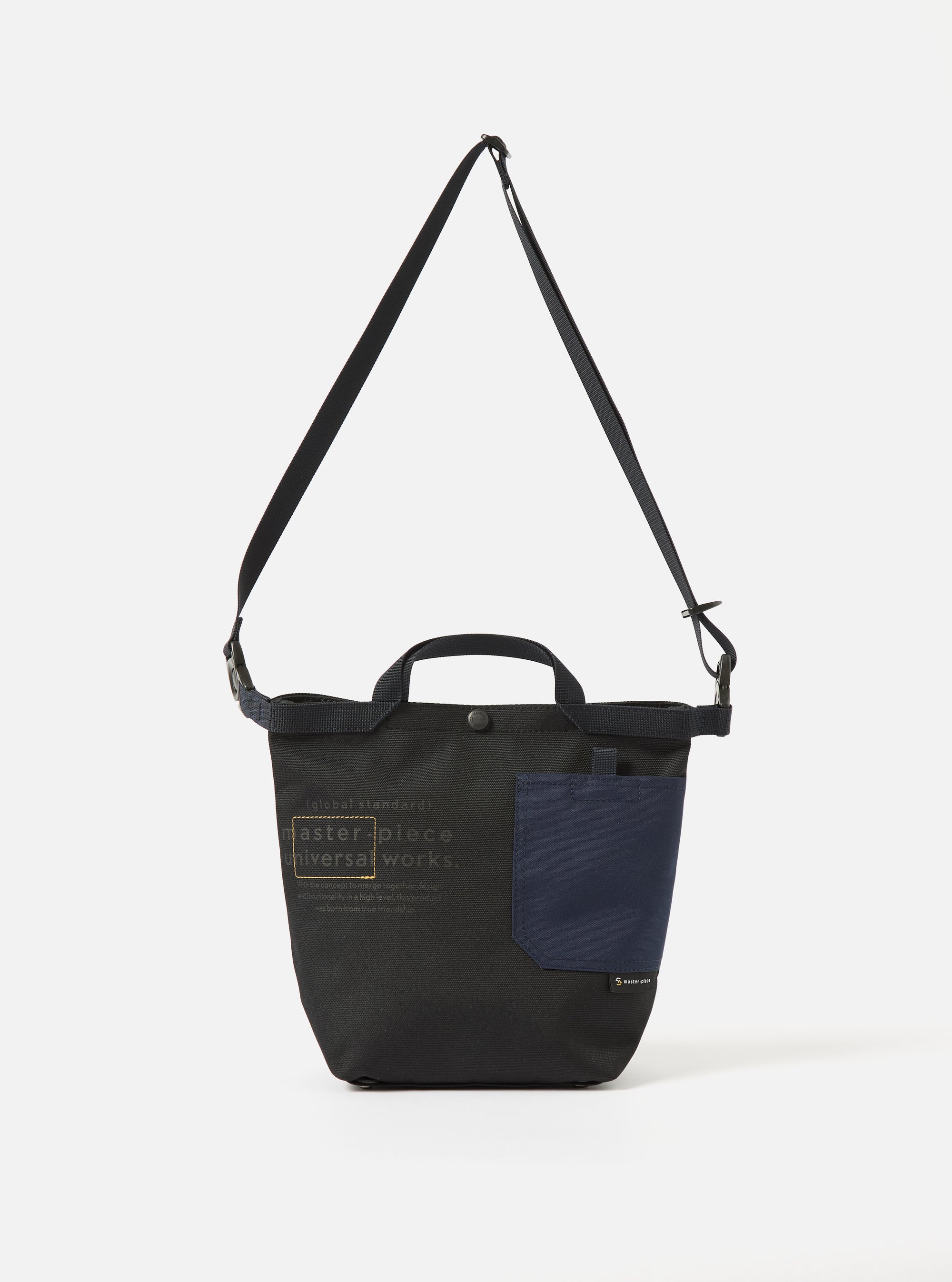 master-piece x Universal Works Black Recycled Tech Canvas Small Tote Bag