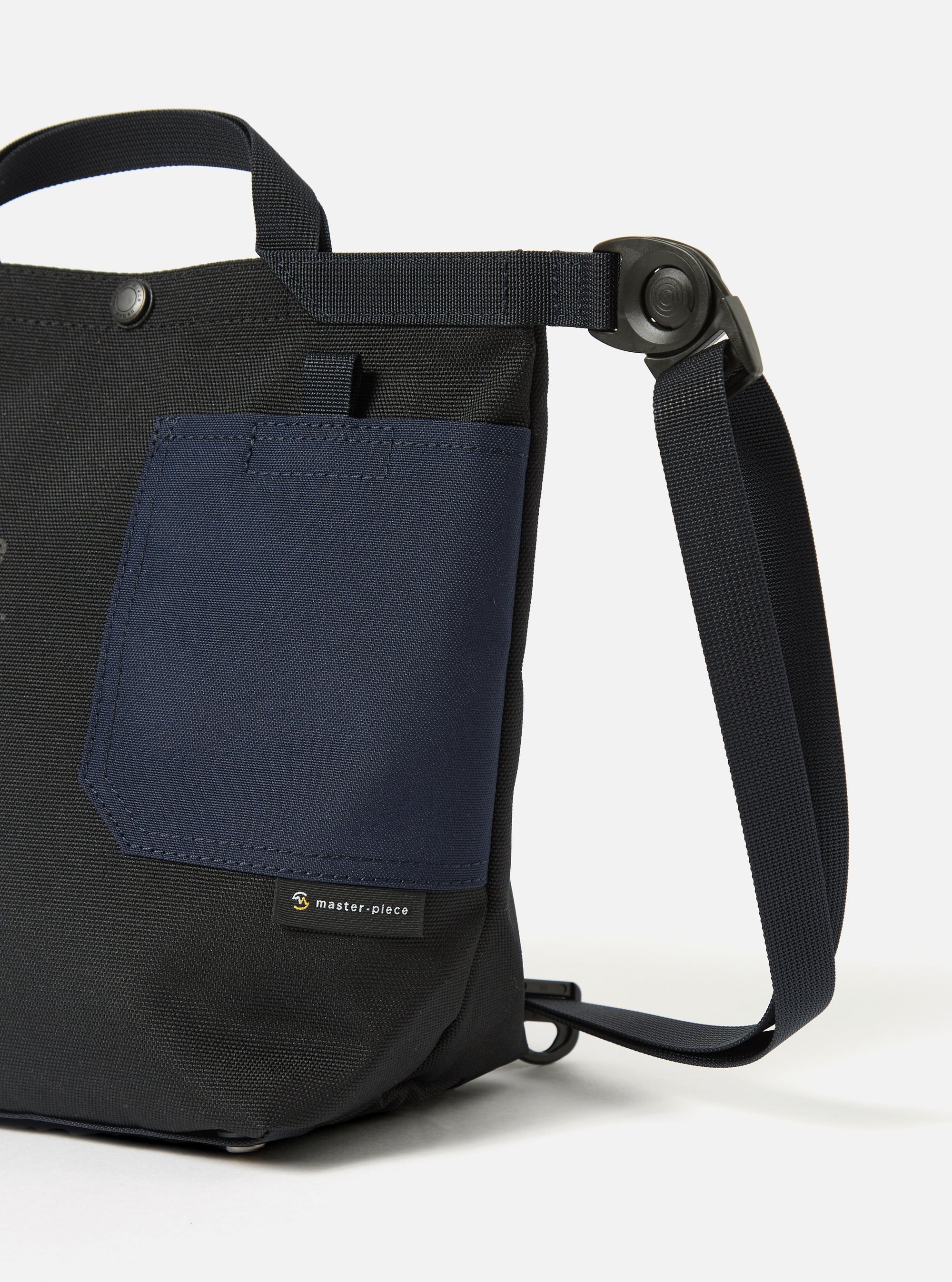 master-piece x Universal Works Black Recycled Tech Canvas Small Tote Bag