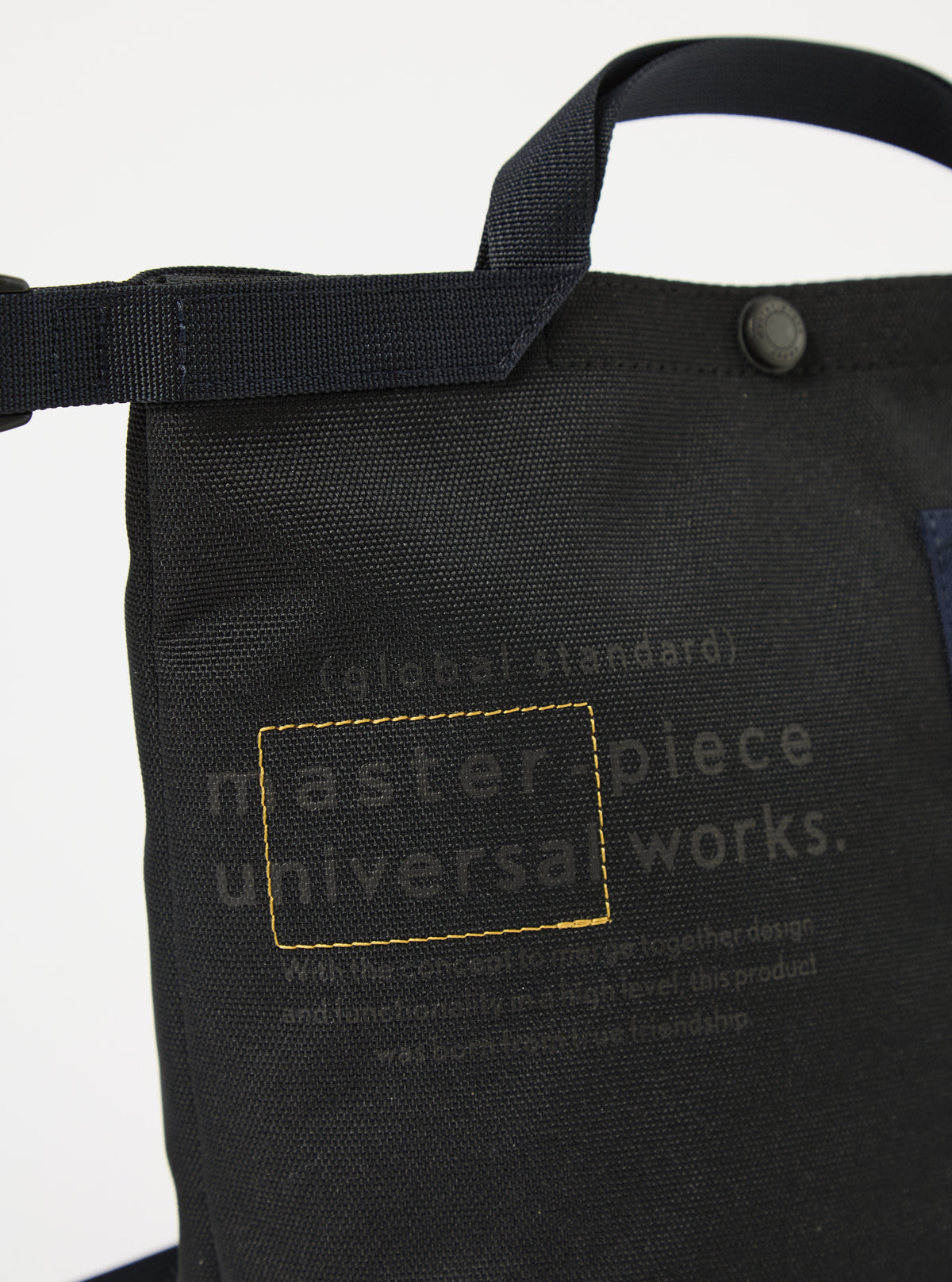 master-piece x Universal Works Black Recycled Tech Canvas Small Tote Bag