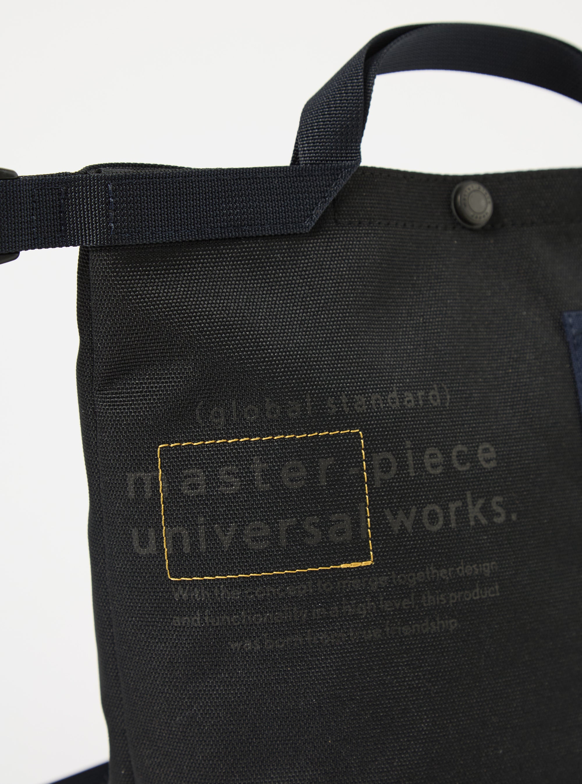 master-piece x Universal Works Black Recycled Tech Canvas Small Tote Bag