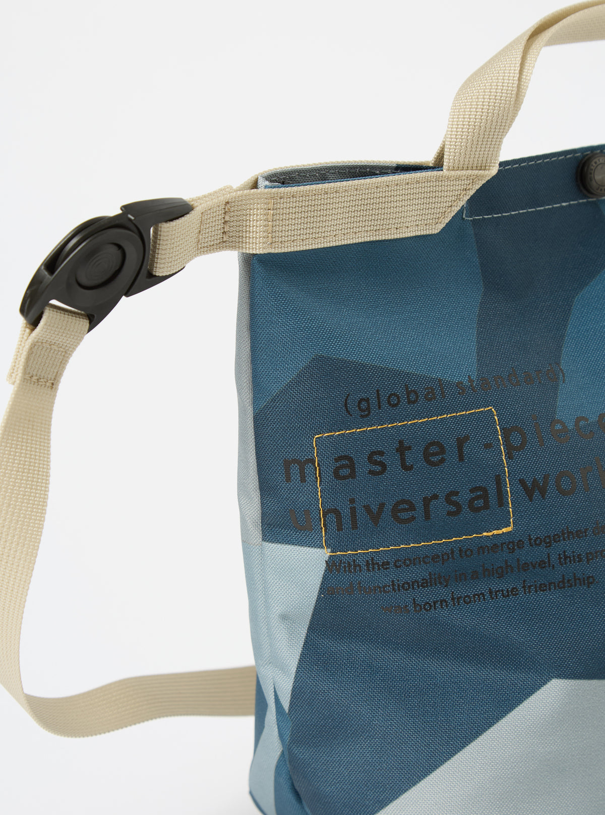 master-piece x Universal Works Blue Camo Recycled Tech Canvas Small Tote Bag