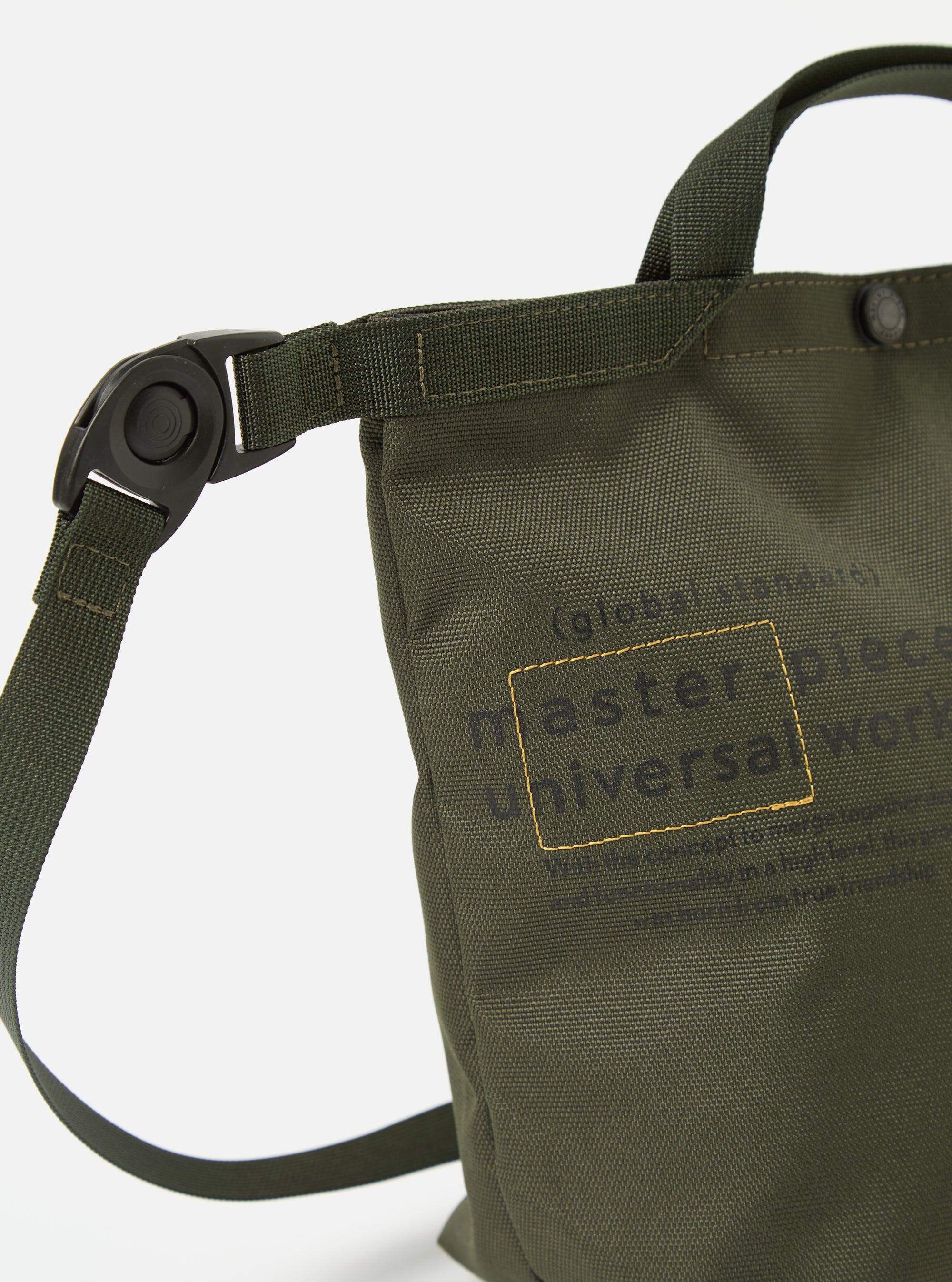 master-piece x Universal Works Olive Recycled Tech Canvas Small Tote Bag