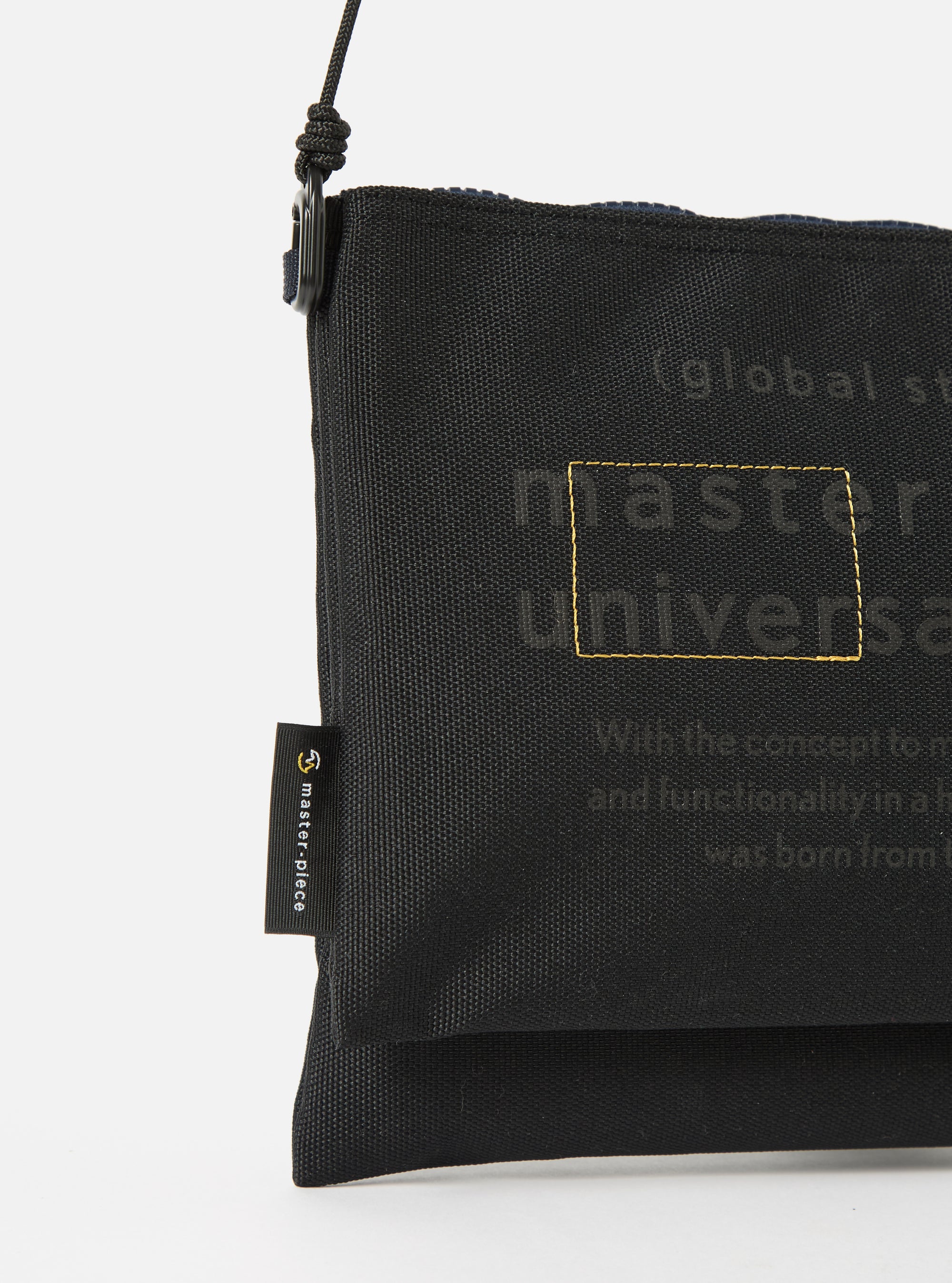 master-piece x Universal Works Black Recycled Tech Canvas Sacoche