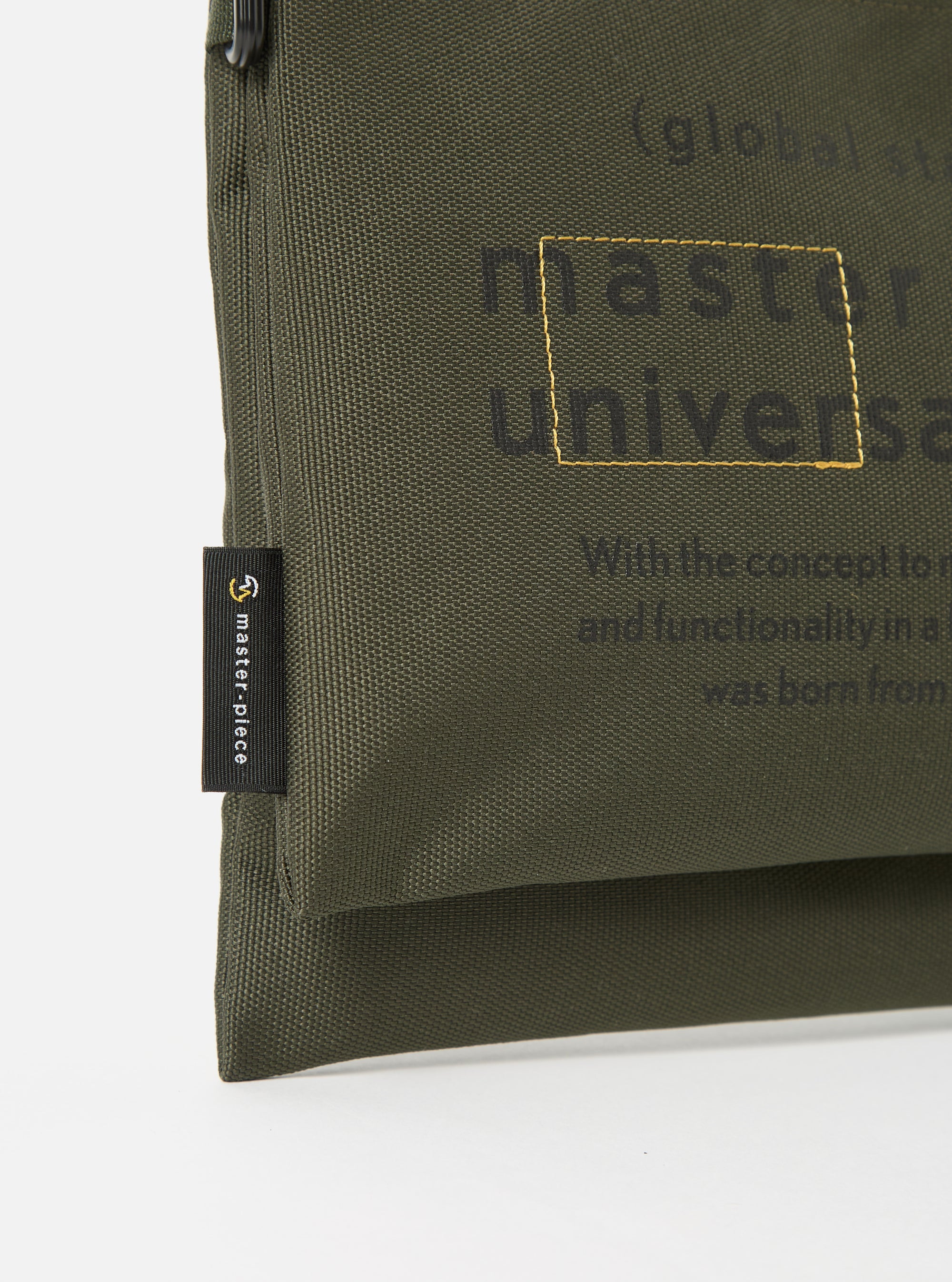 master-piece x Universal Works Olive Recycled Tech Canvas Sacoche
