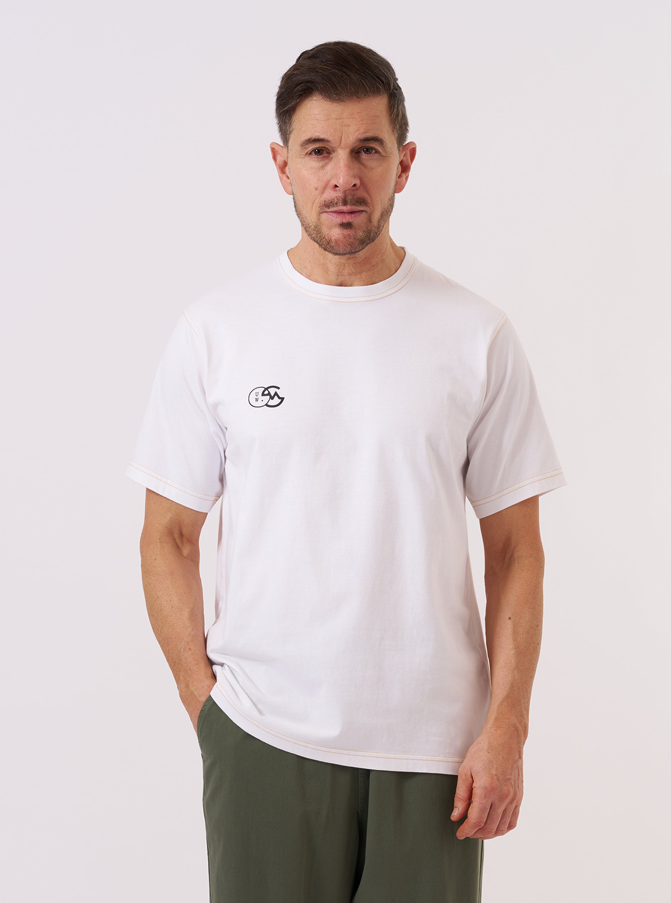 Men's White Single Jersey Print Tee – Universal Works