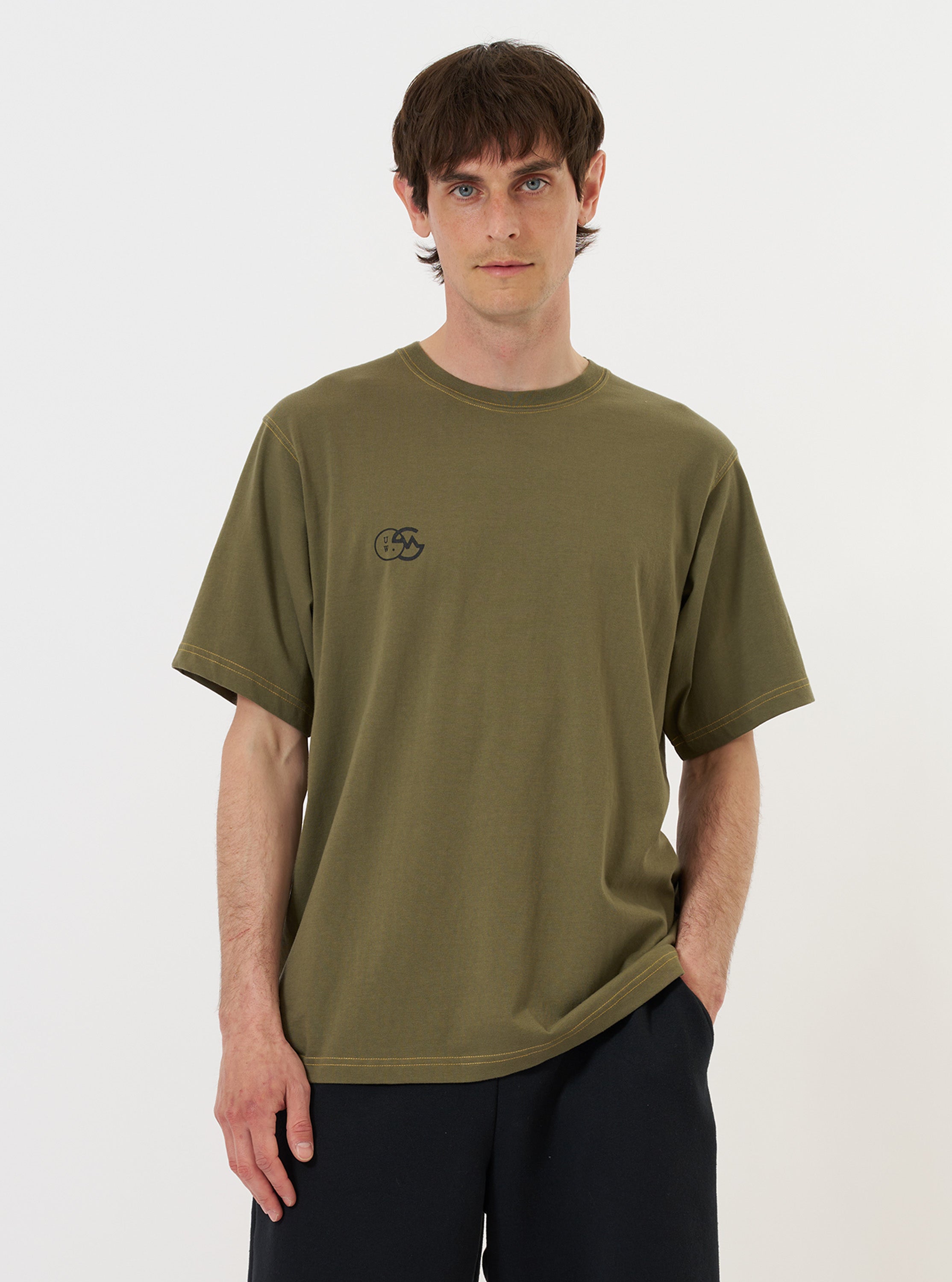 Men's Olive Single Jersey Print Tee – Universal Works