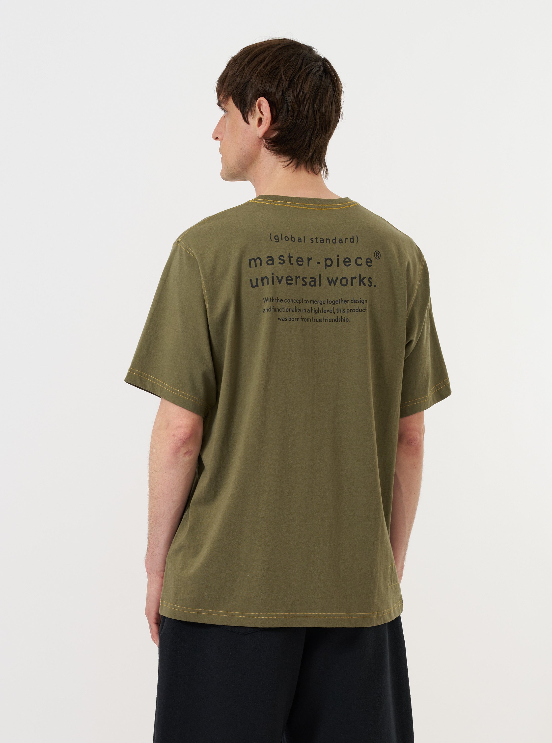 Men's Olive Single Jersey Print Tee – Universal Works