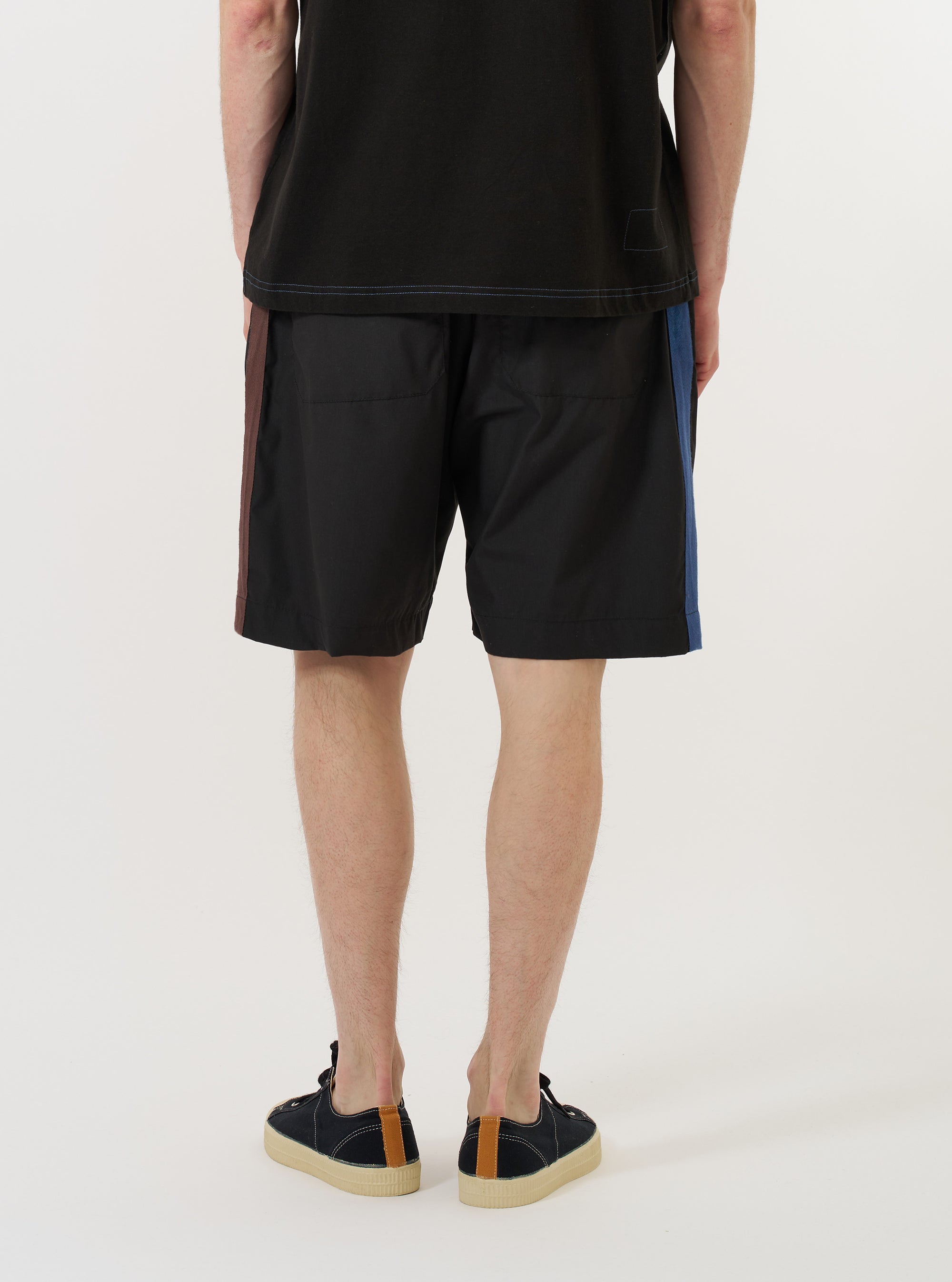 master-piece x Universal Works Black Recycled Poly Tech Pleated Track Short