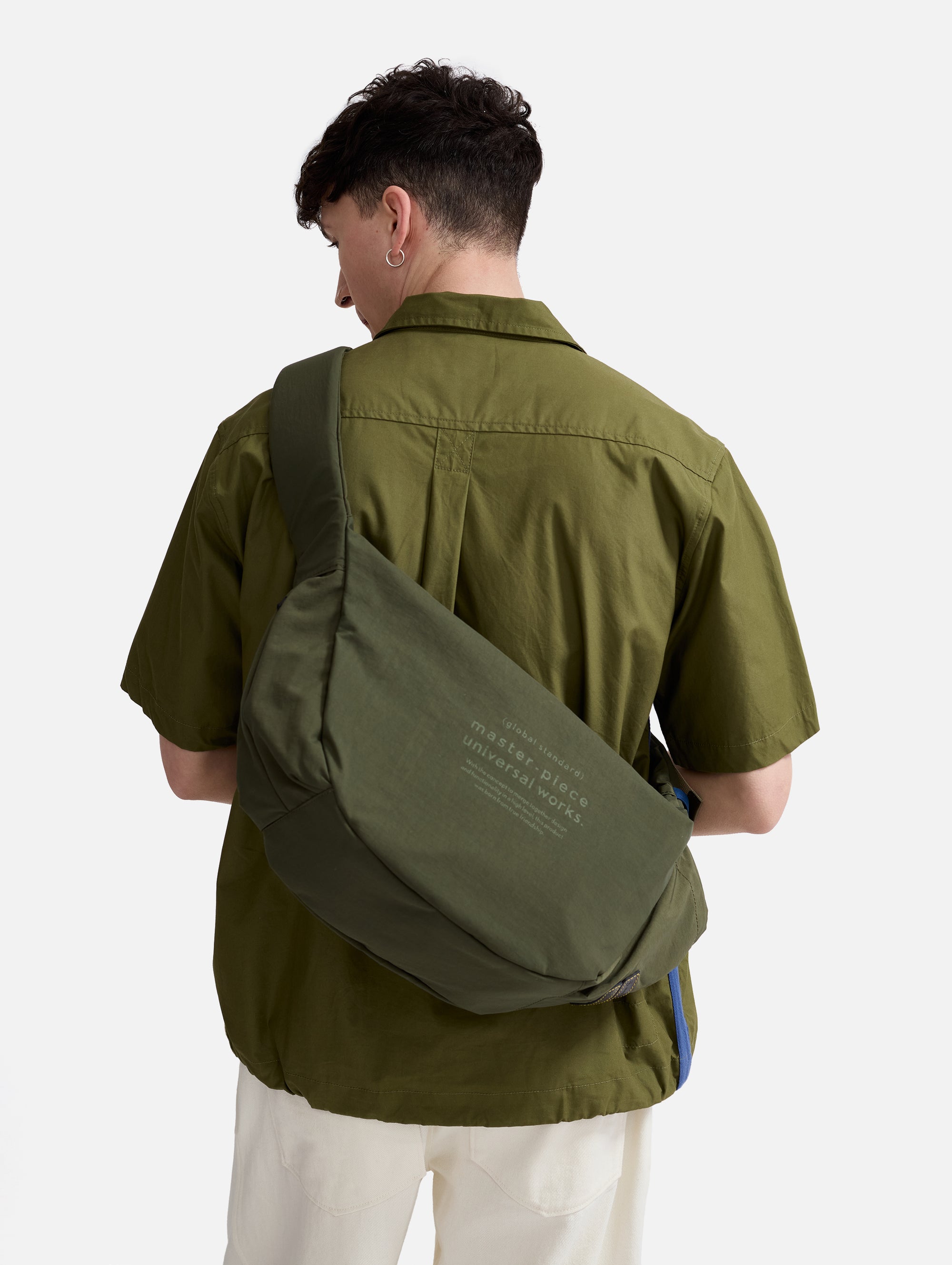 master-piece x Universal Works Olive Medium Canvas Shoulder Bag