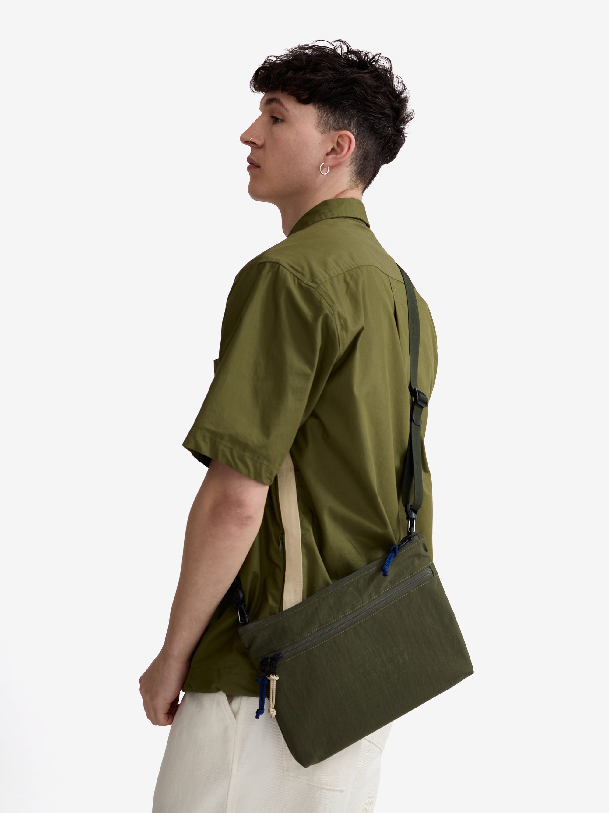 master-piece x Universal Works Olive Canvas Sacoche