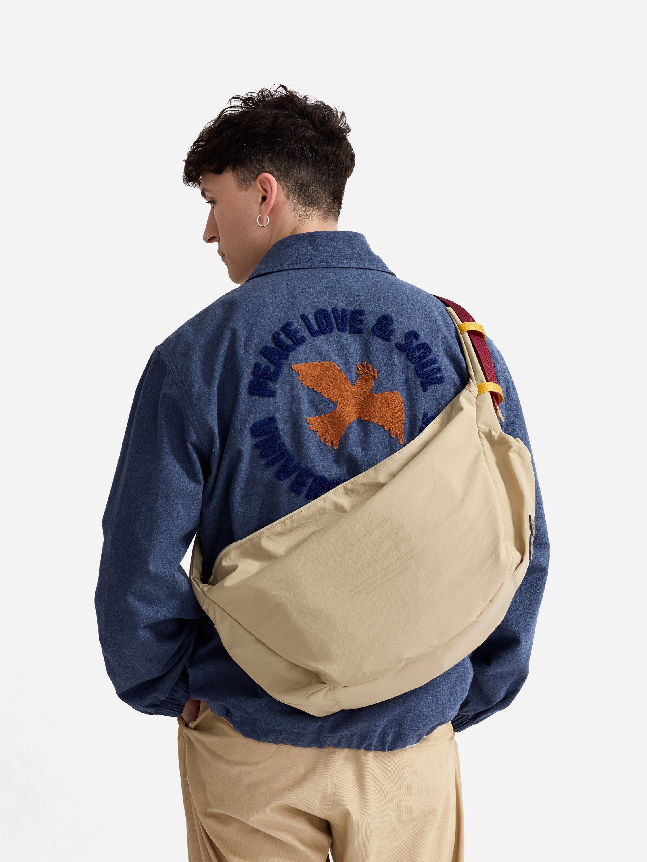 Men's Beige Canvas Shoulder Bag - M – Universal Works
