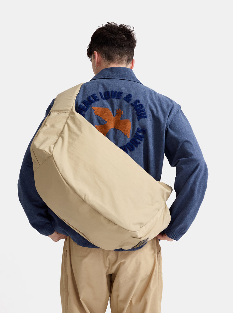 master-piece x Universal Works Beige Large Canvas Shoulder Bag