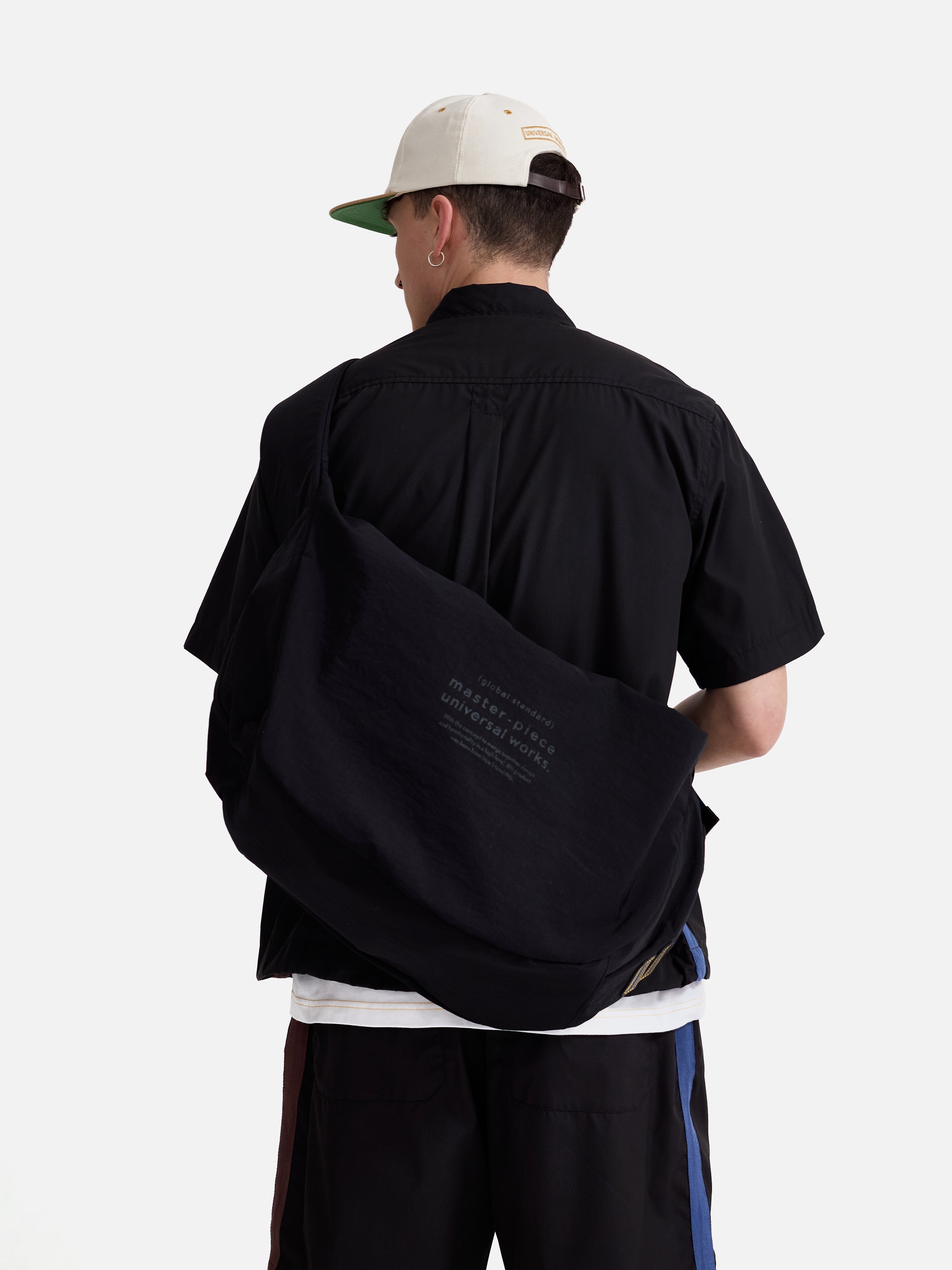 Men's Black Canvas Shoulder Bag - L – Universal Works