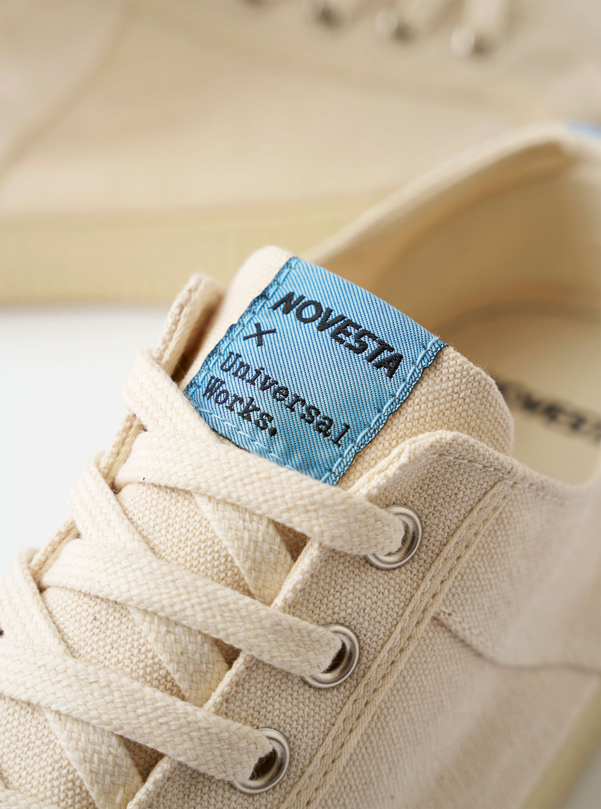 Novesta for Universal Works Ecru/Pale Blue Canvas Star Master