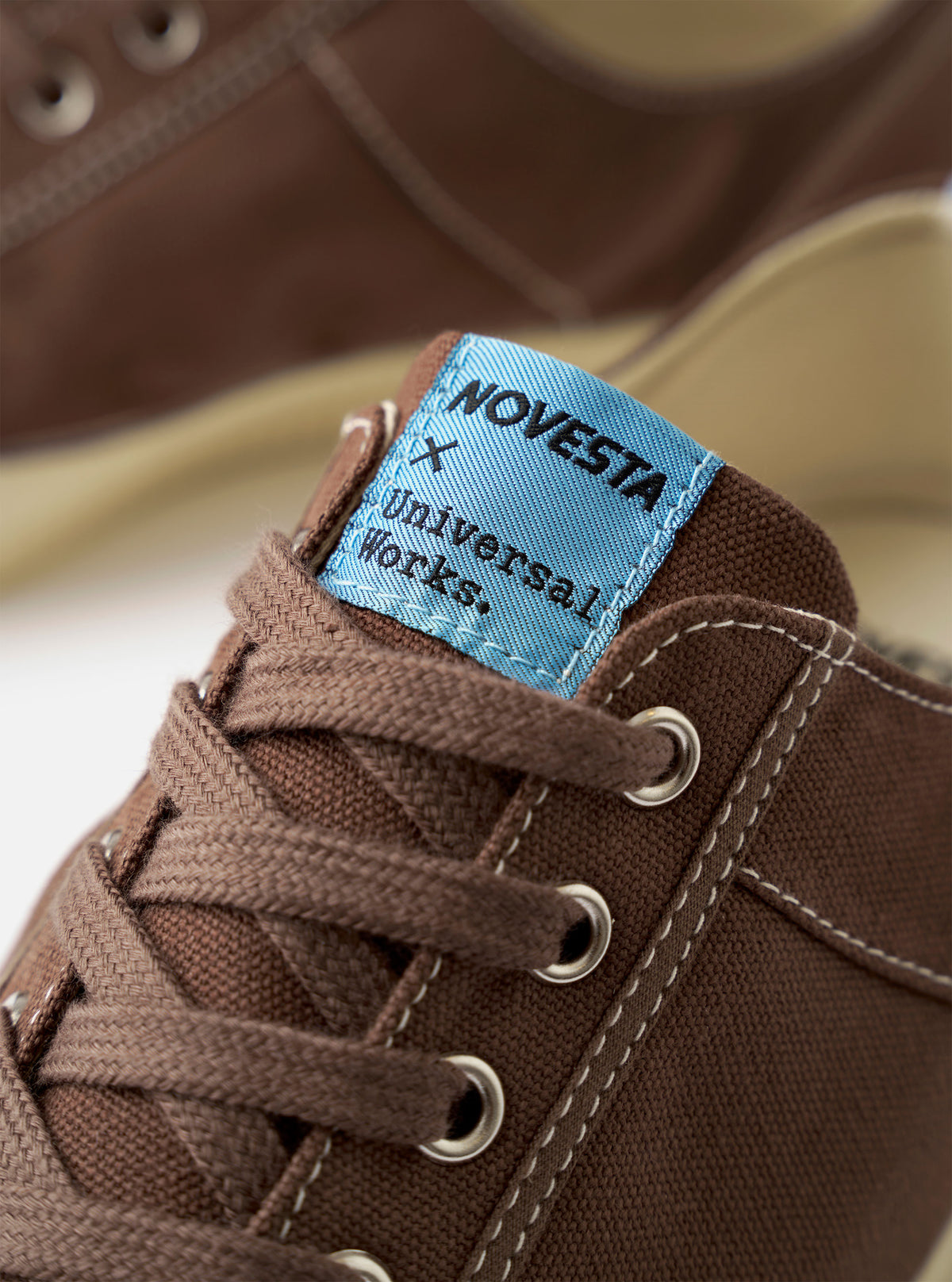 Novesta for Universal Works Brown/Pale Blue Canvas Star Master