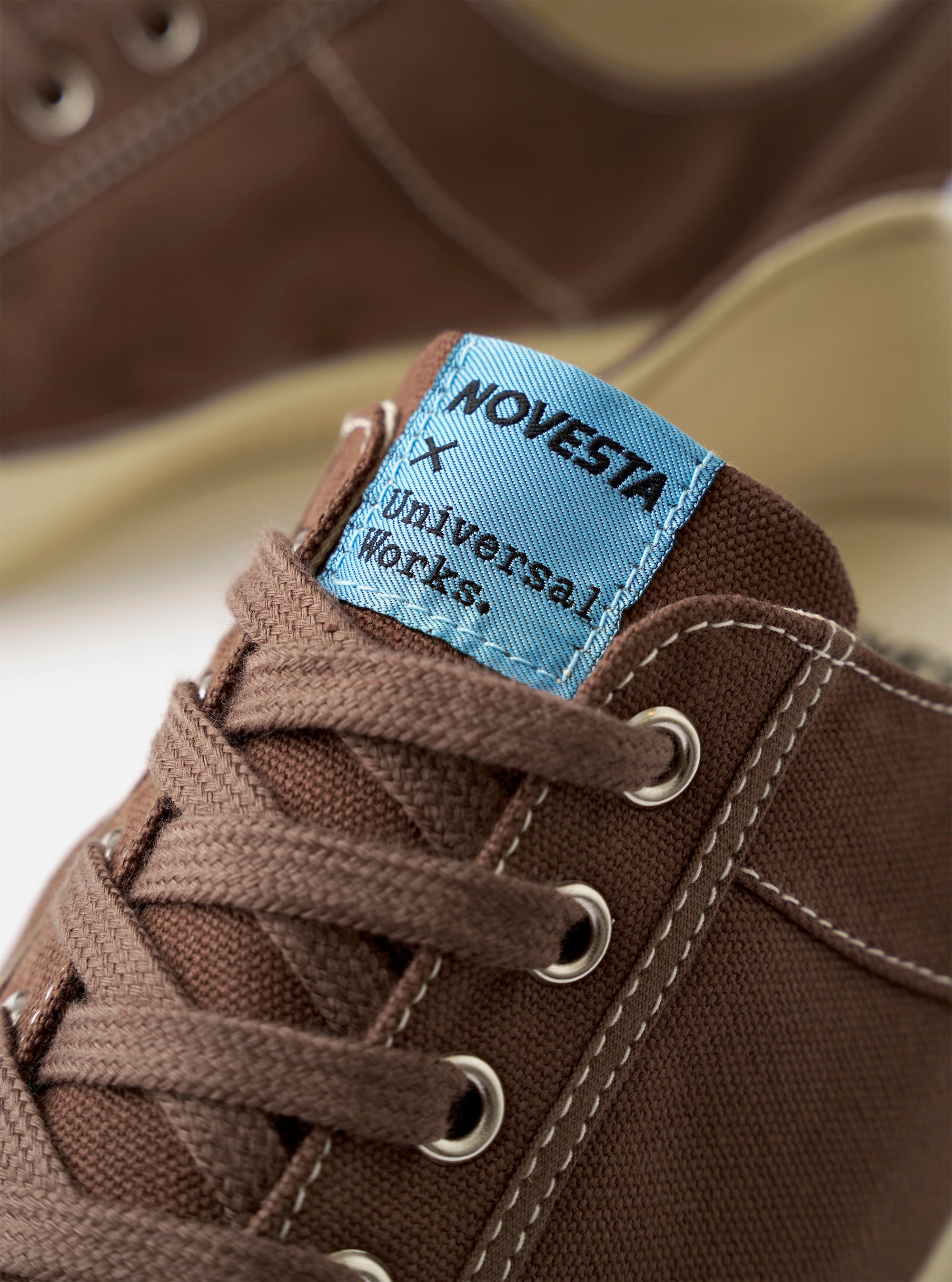 Novesta for Universal Works Brown/Pale Blue Canvas Star Master