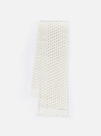 Ecru/Gold Dot Print Short Scarf