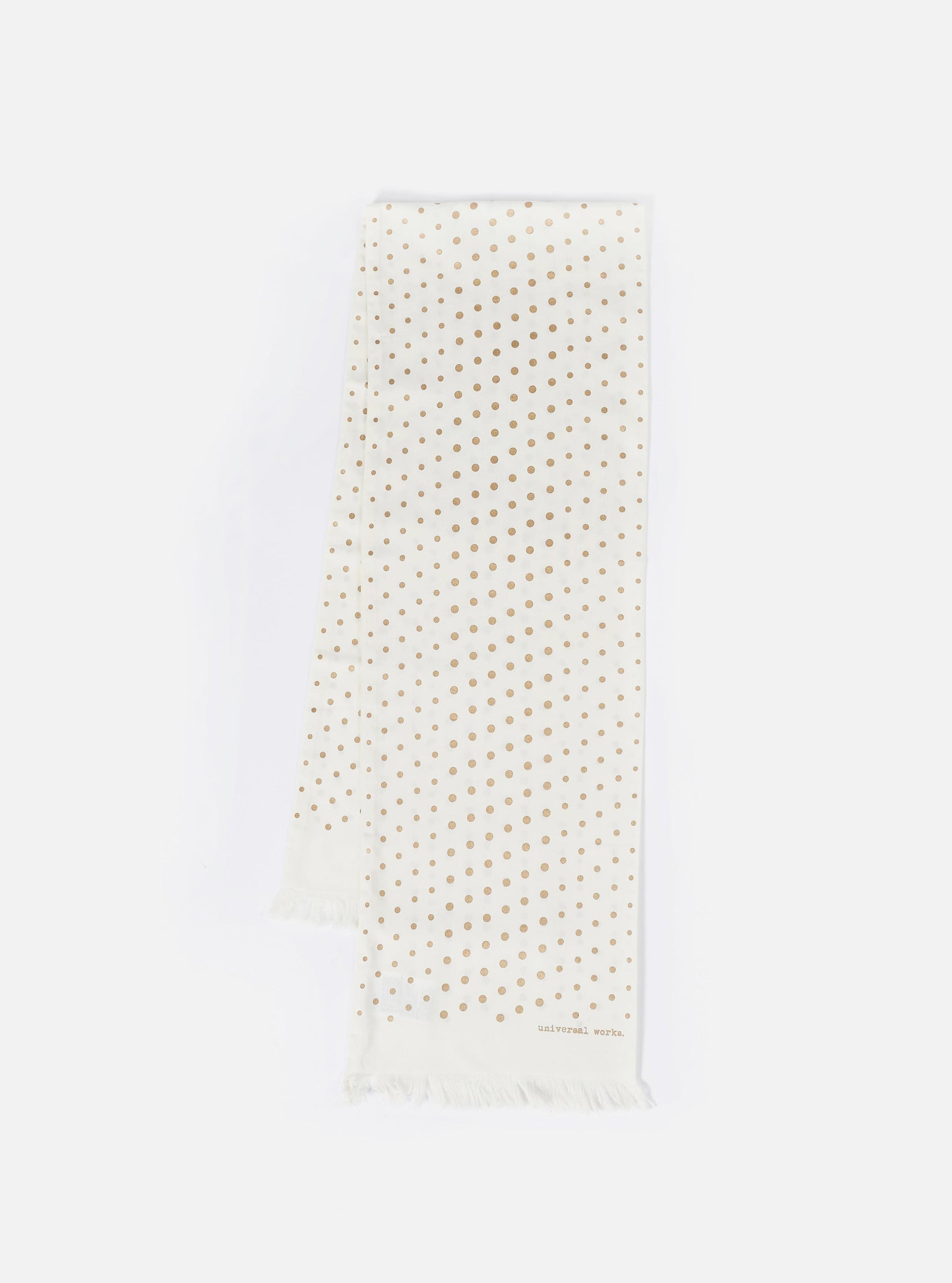 Ecru/Gold Dot Print Short Scarf